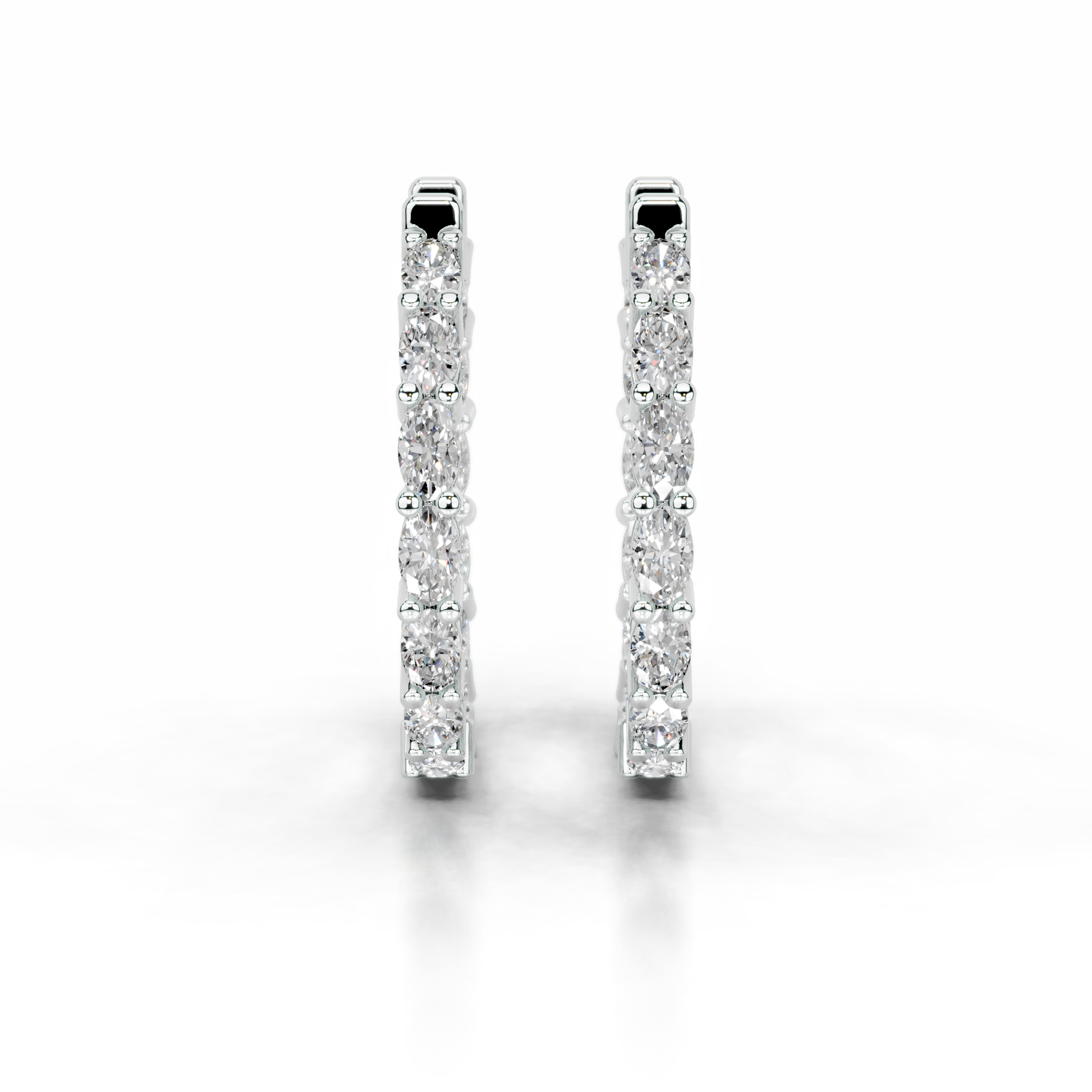 Daphne Lab Grown Diamond Hoop Earrings (4.30 Carat) -14K White Gold