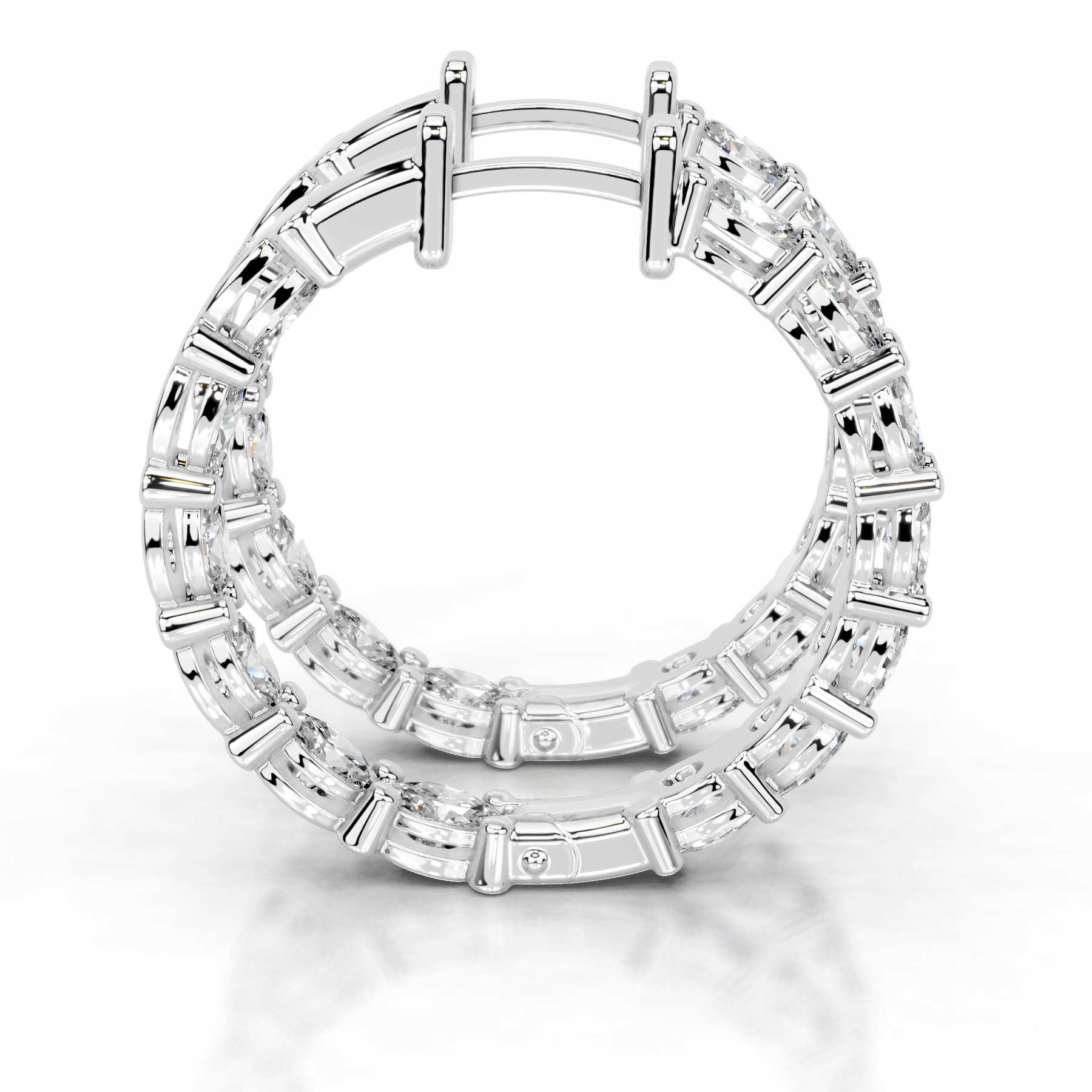 Daphne Diamond Hoop Earrings (4.30 Carat) -18K White Gold
