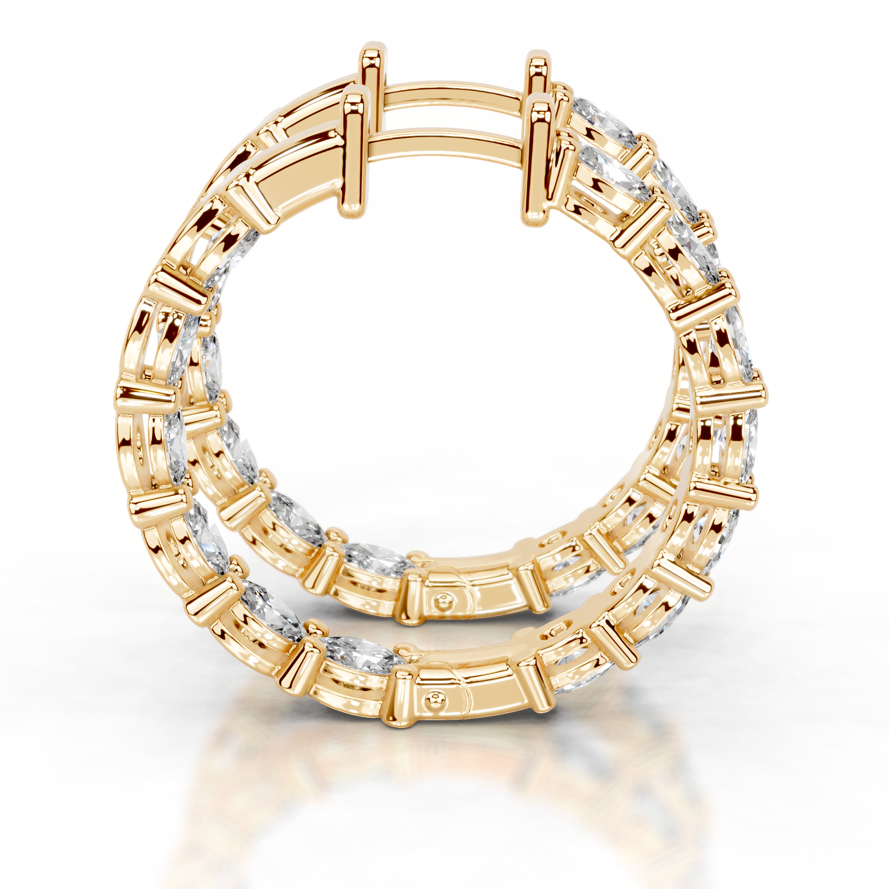 Daphne Diamond Hoop Earrings (4.30 Carat) -18K Yellow Gold
