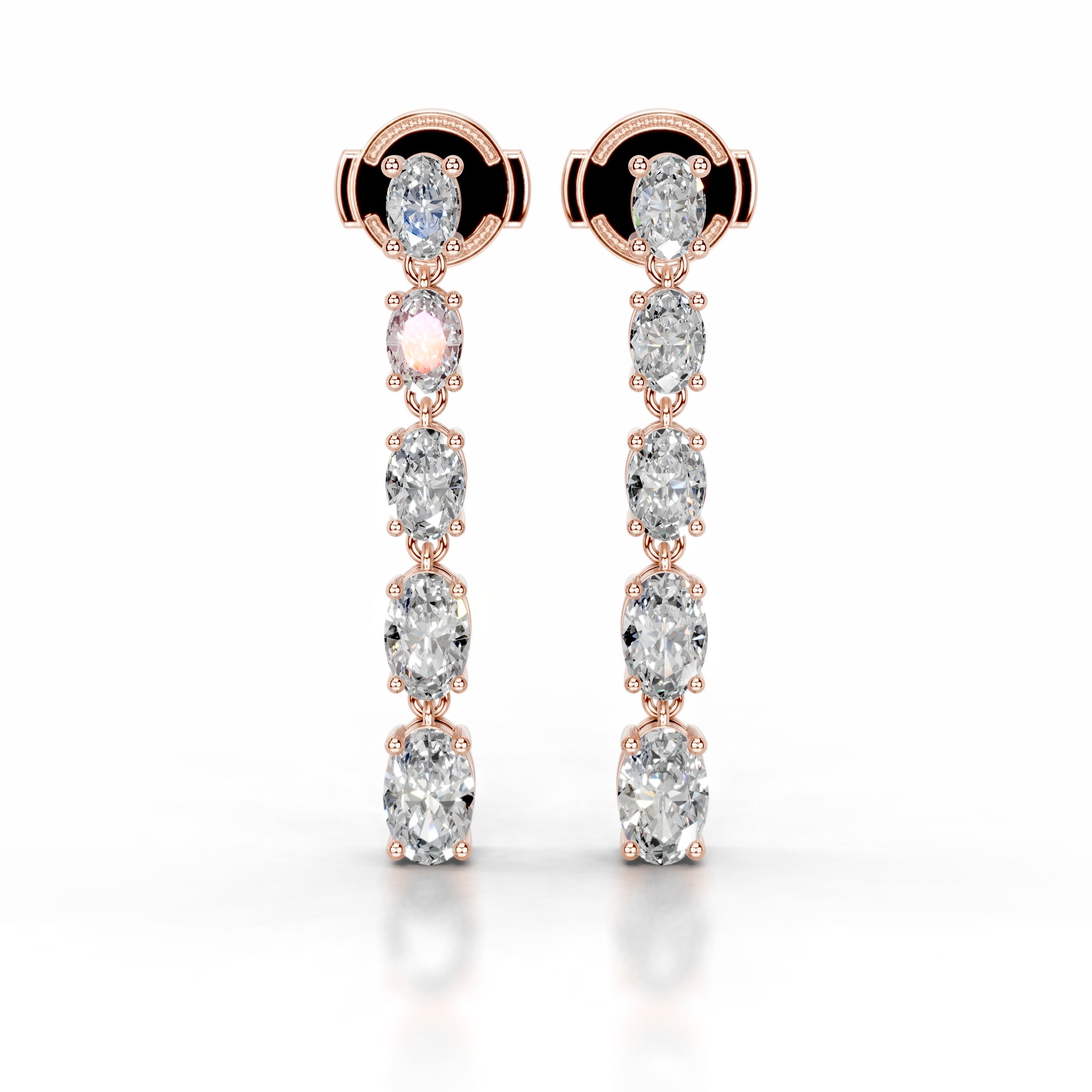 Genevieve Diamond Earrings - 14K Rose Gold