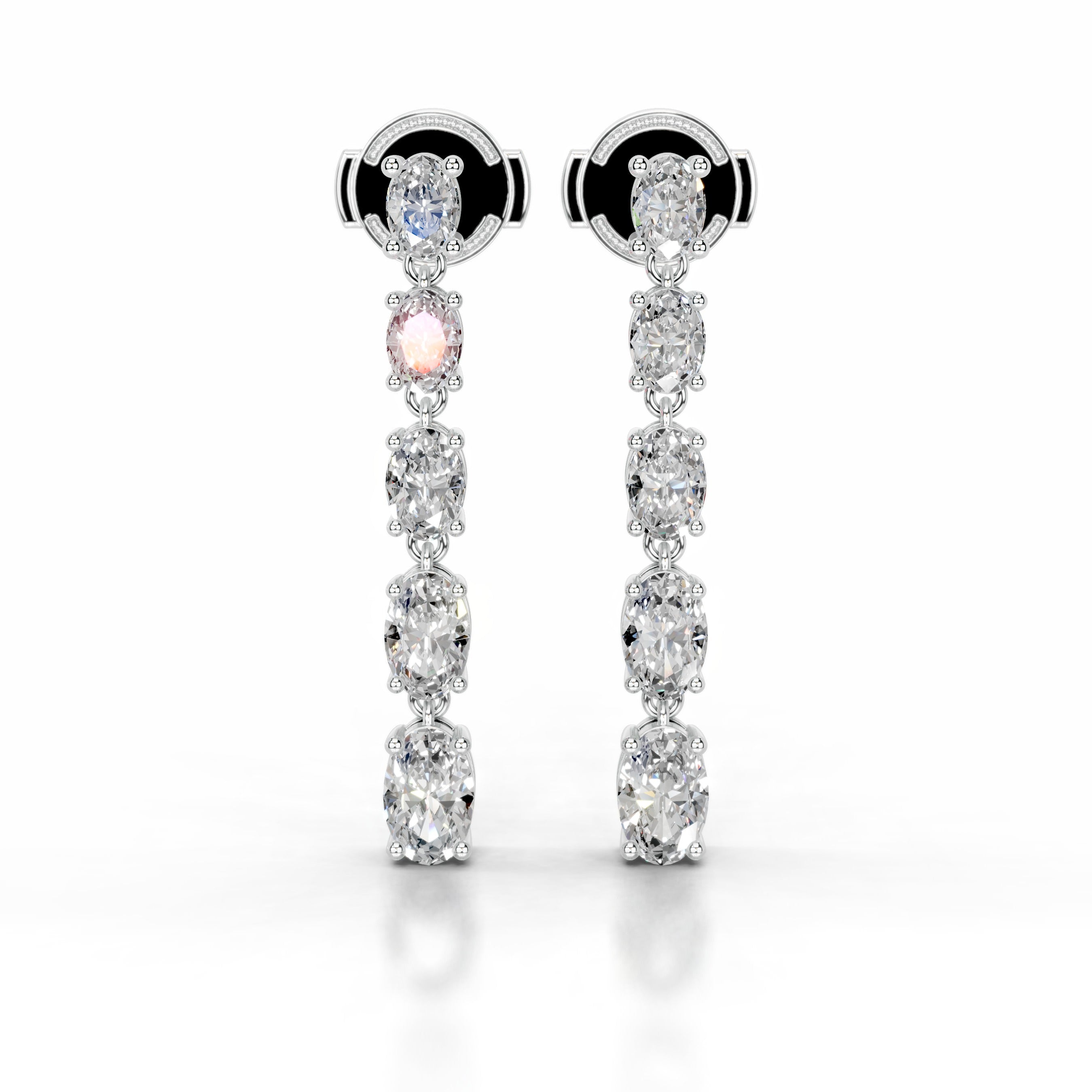 Genevieve Diamond Earrings - 18K White Gold
