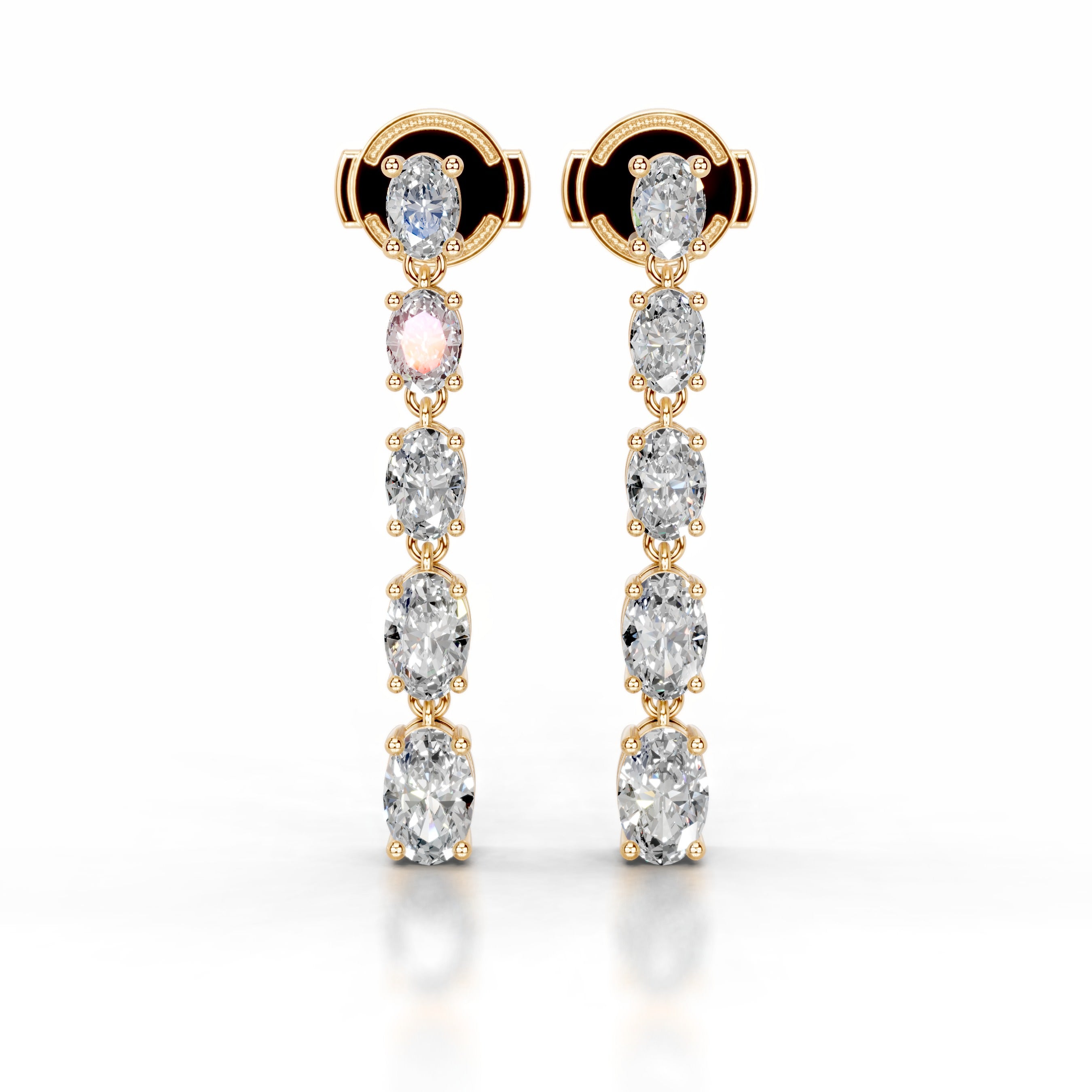 Genevieve Diamond Earrings - 18K Yellow Gold