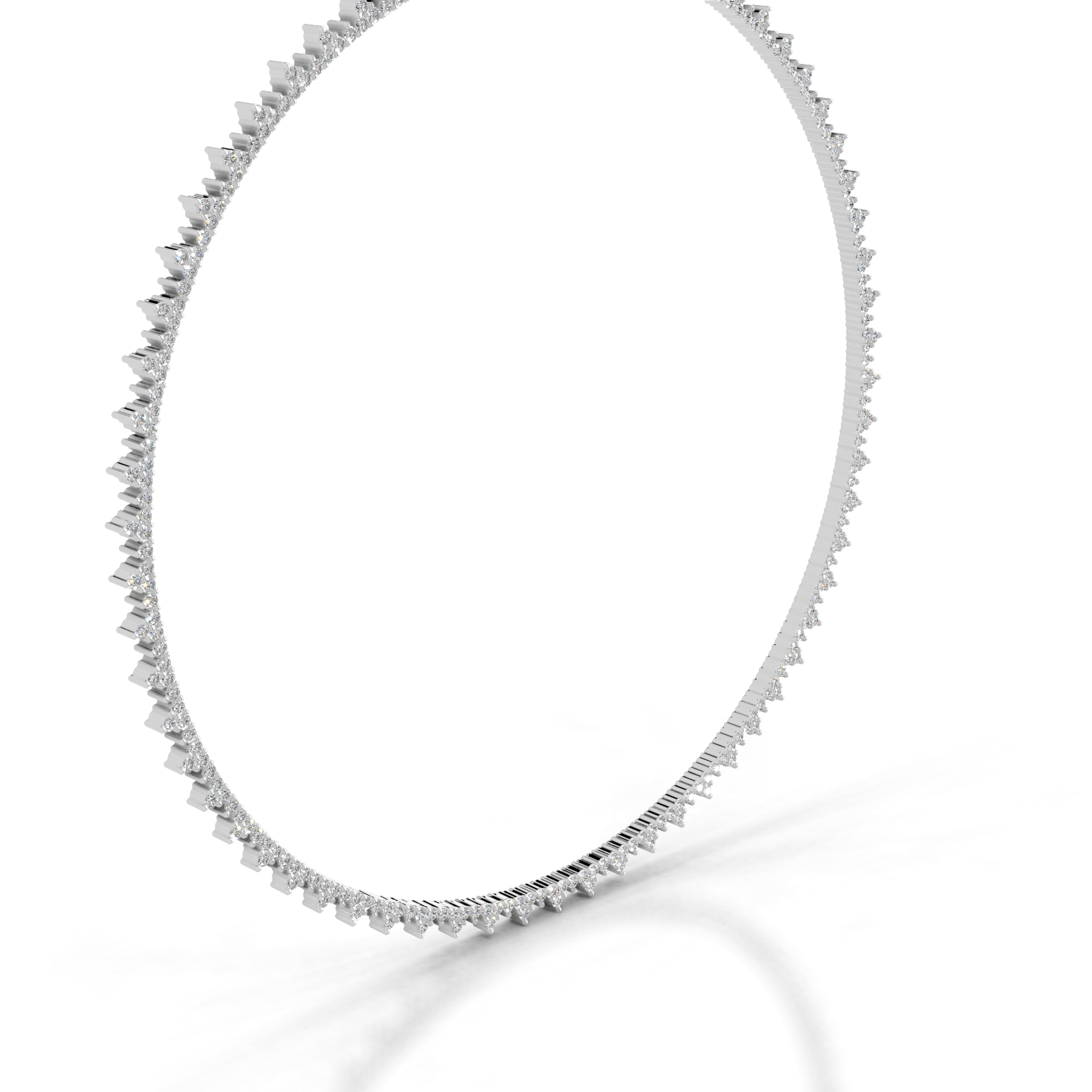 Astrid Diamond Tennis Collier (11 Carat) -14K White Gold