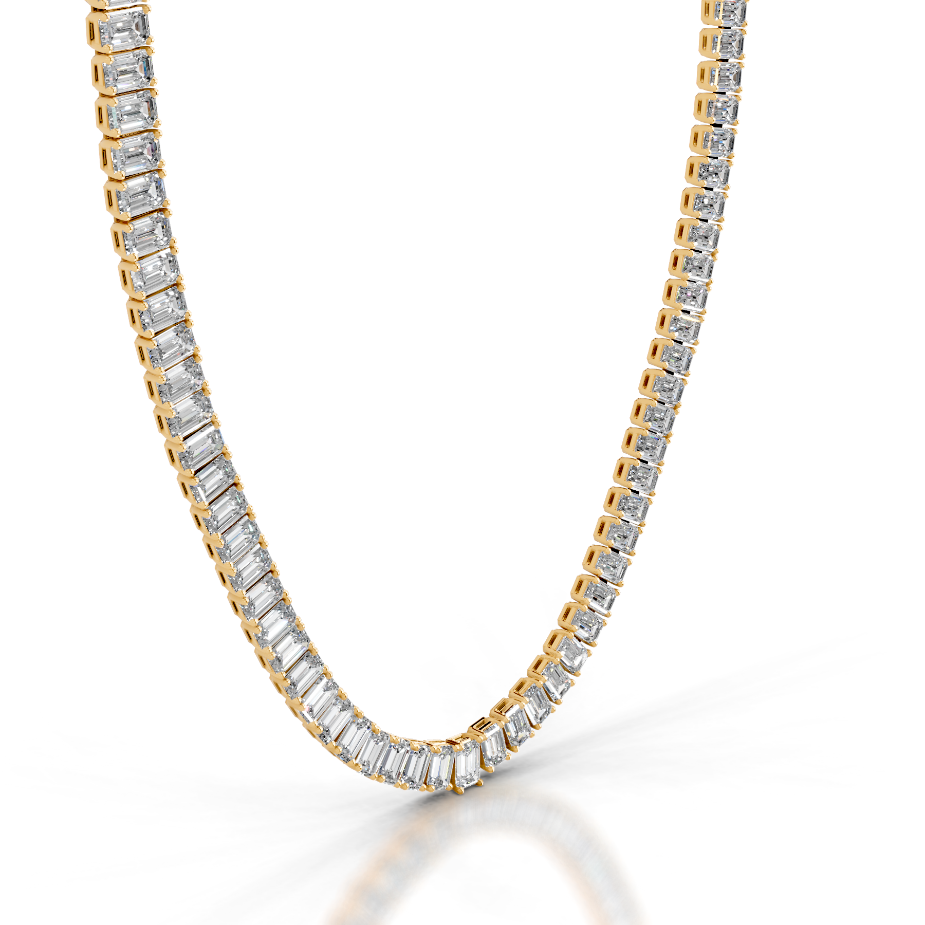 Arden Lab Grown Diamond Tennis Collier (20 Carat) -18K Yellow Gold