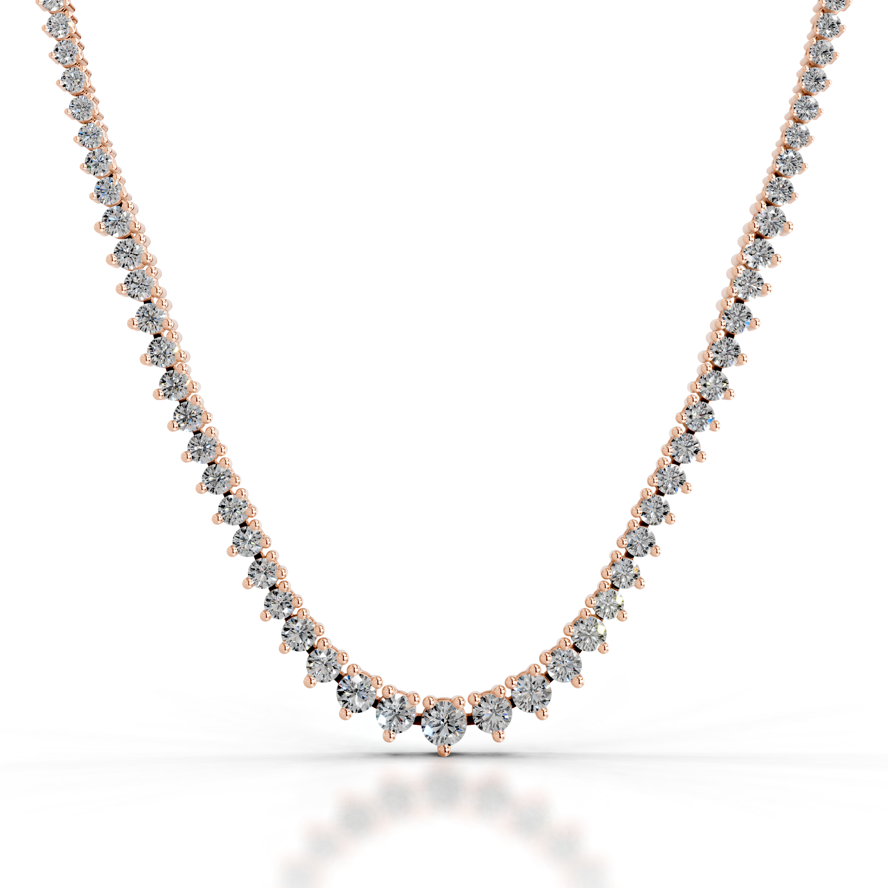 Lou Diamond Tennis Collier (4 Carat) -14K Rose Gold