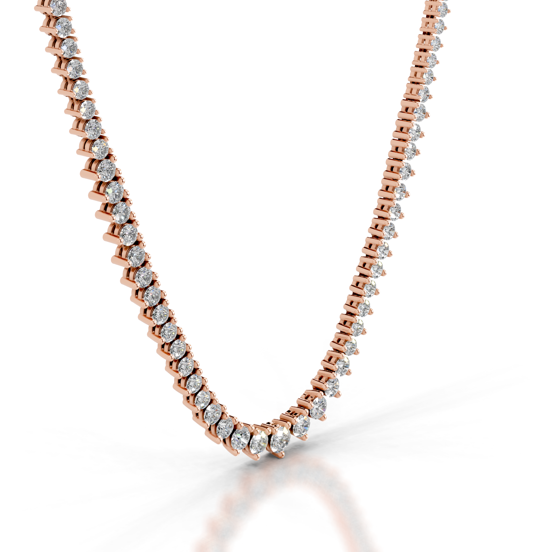 Lou Diamond Tennis Collier (4 Carat) -14K Rose Gold