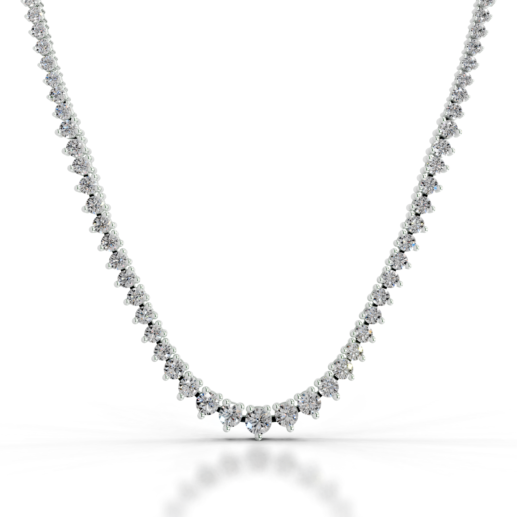 Lou Diamond Tennis Collier (4 Carat) -14K White Gold