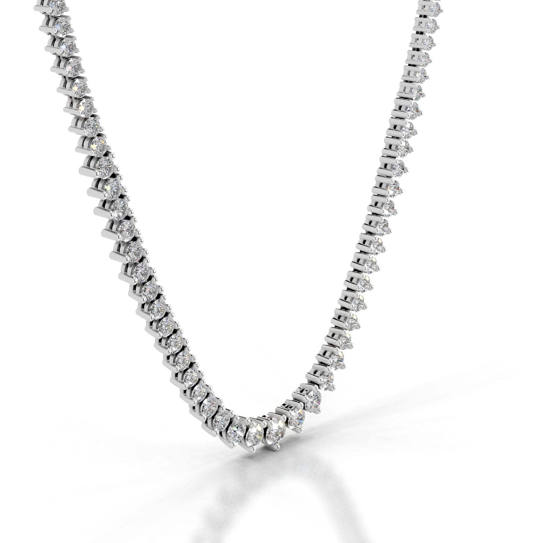 Lou Diamond Tennis Collier (4 Carat) -14K White Gold