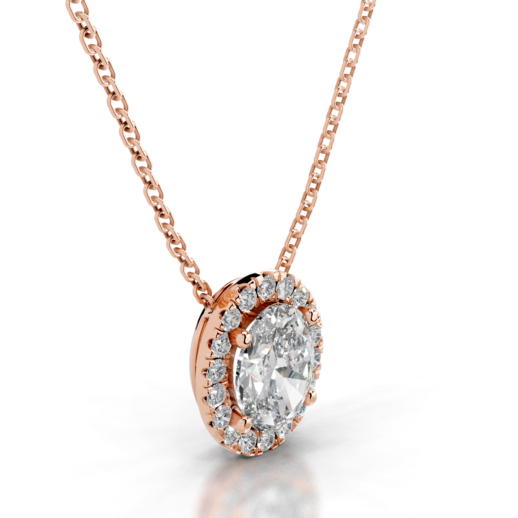 Manon Diamond Halo Pendant (2.25 Carat) -14K Rose Gold