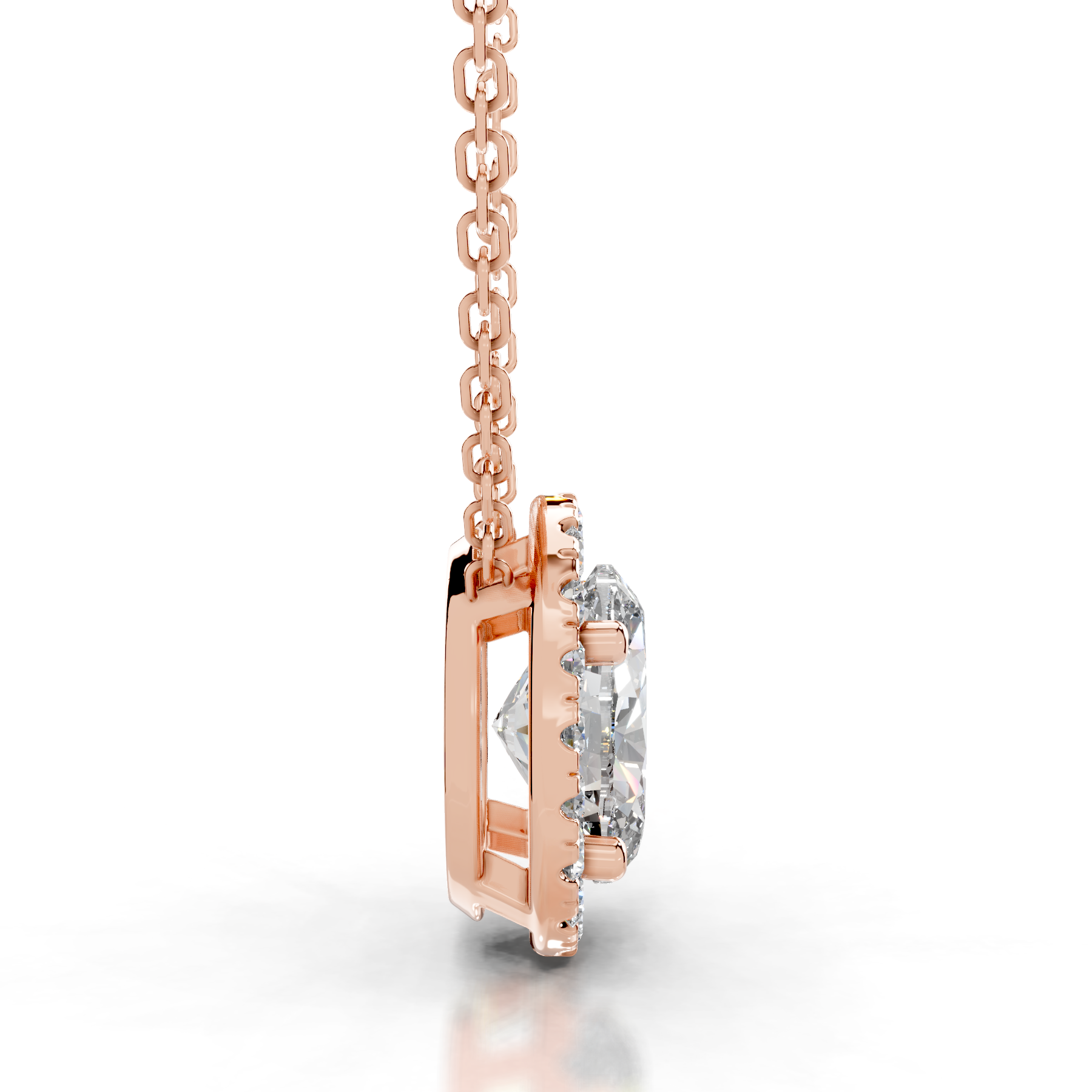 Manon Diamond Halo Pendant (2.25 Carat) -14K Rose Gold