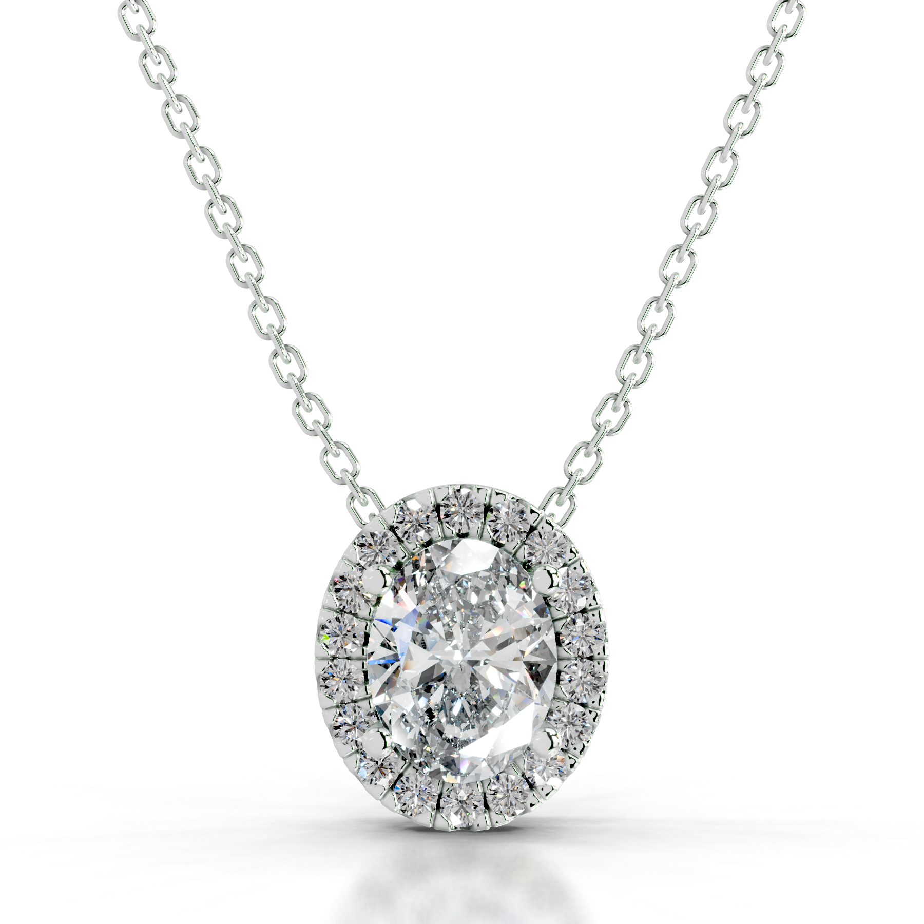 Manon Diamond Halo Pendant (2.25 Carat) -14K White Gold