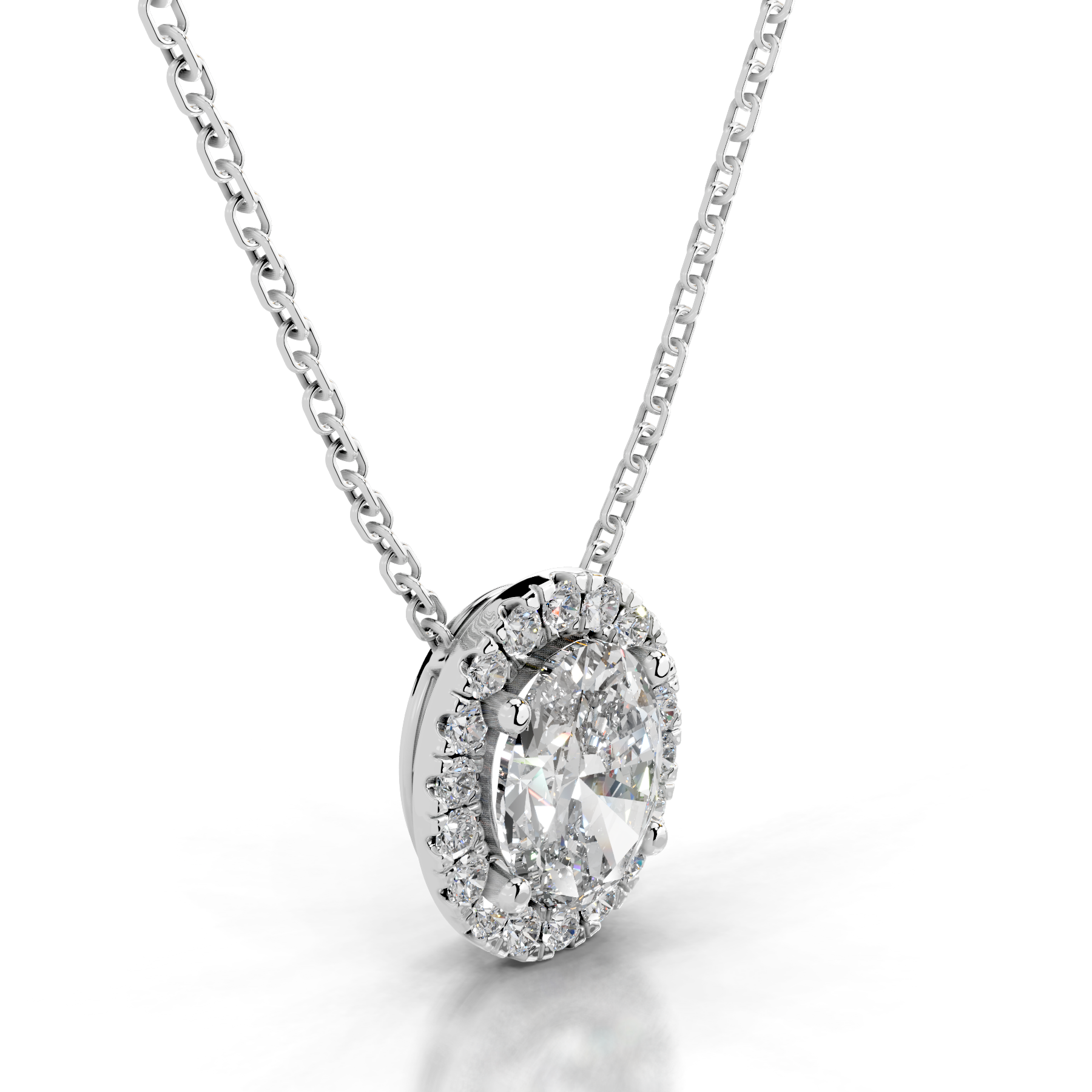 Manon Diamond Halo Pendant (2.25 Carat) -14K White Gold