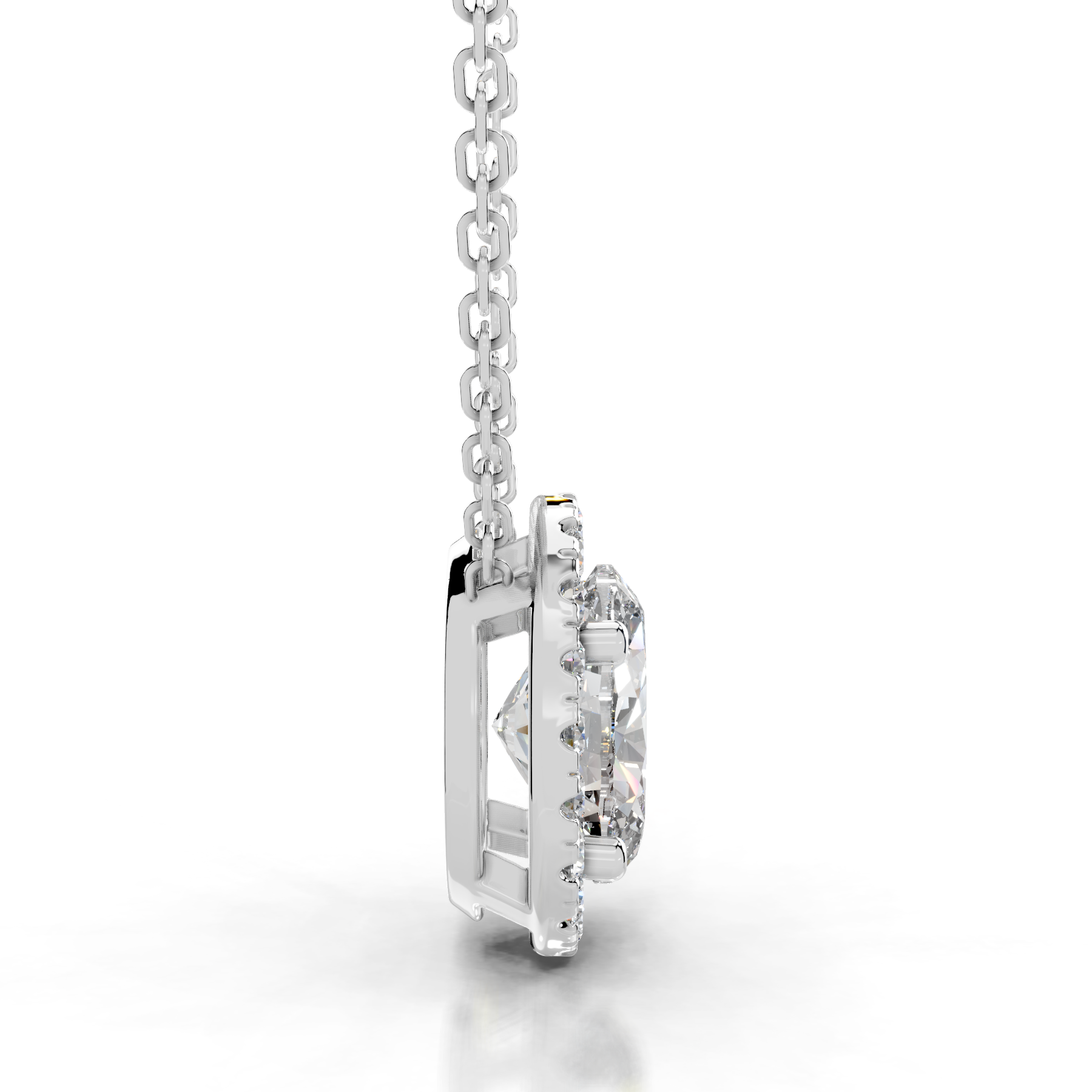 Manon Diamond Halo Pendant (2.25 Carat) -14K White Gold