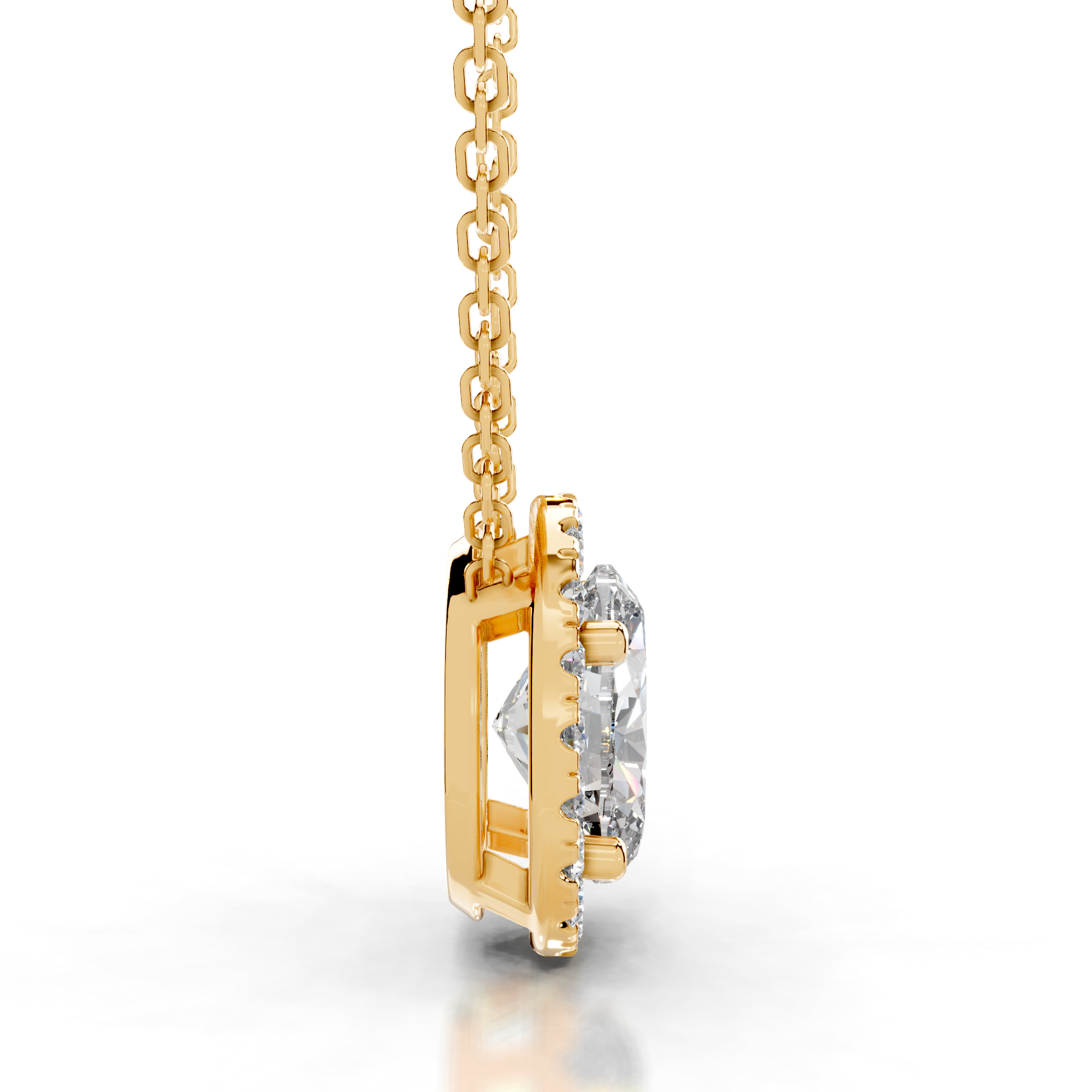 Manon Diamond Halo Pendant (2.25 Carat) -18K Yellow Gold