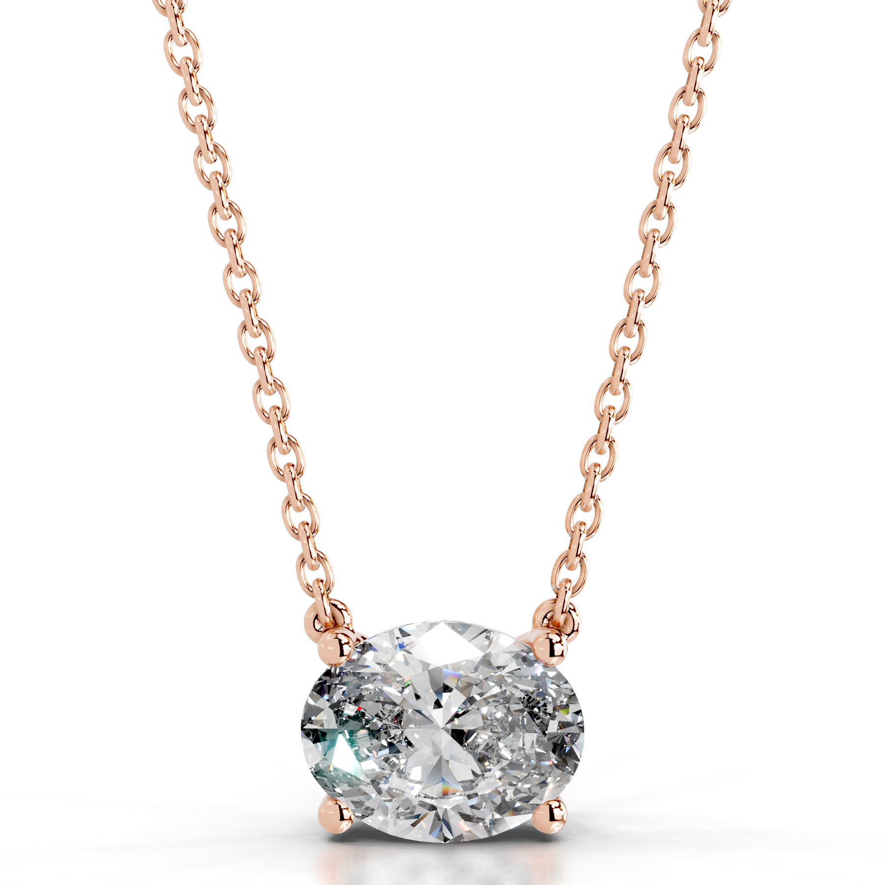 Clmence Lab Grown Diamond Pendant (2 Carat) -14K Rose Gold
