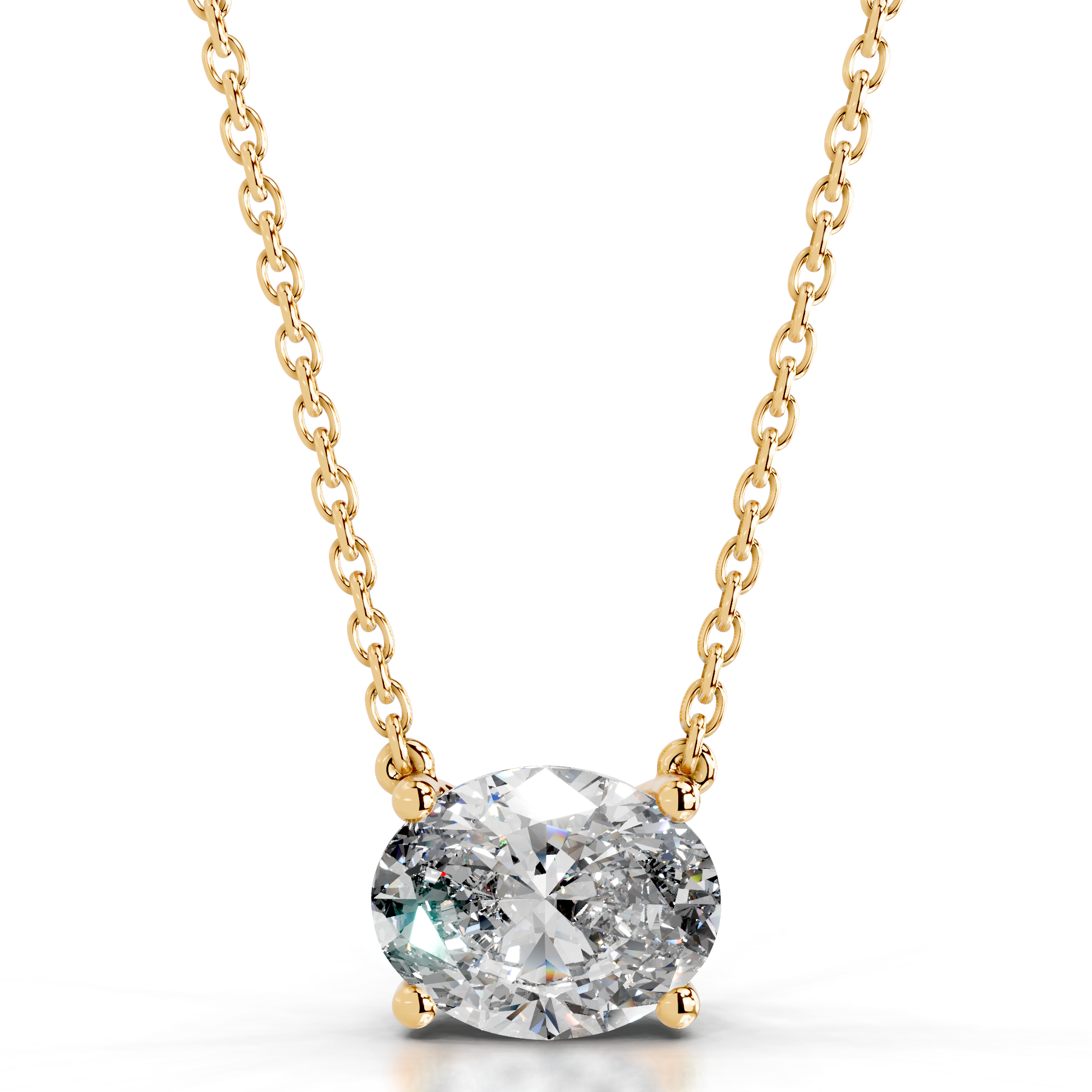 Clmence Diamond Pendant (2 Carat) -18K Yellow Gold - Main Stone 1.01 Carat