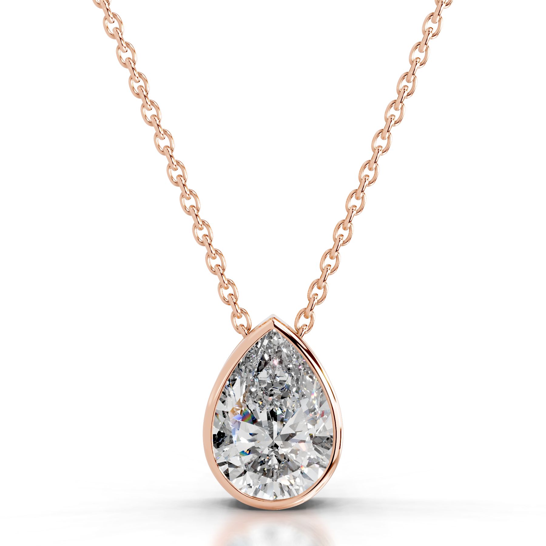 Gianna Diamond Pendant (2 Carat) -14K Rose Gold - Main Stone 4.05 Carat
