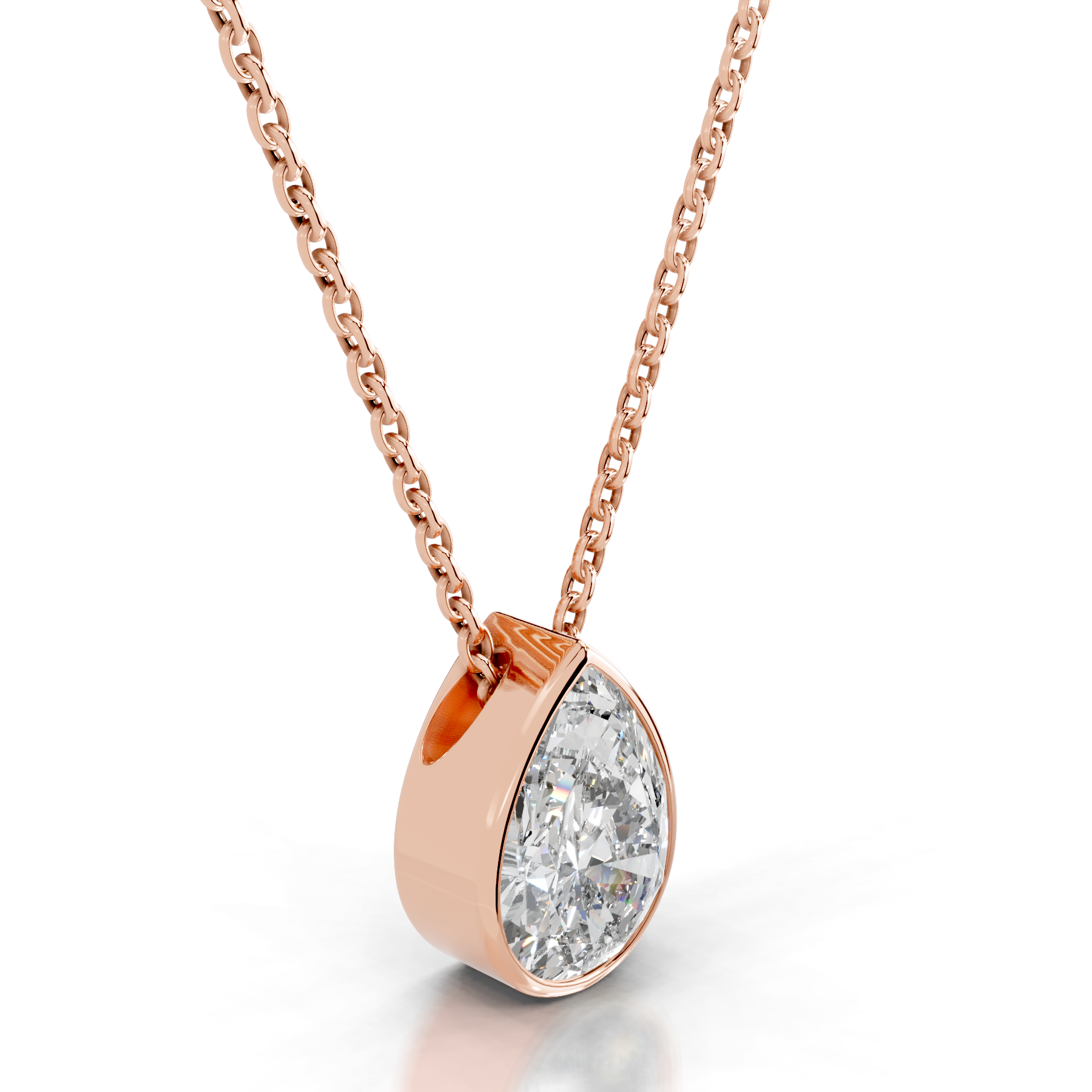Gianna Lab Grown Diamond Pendant (2 Carat) -14K Rose Gold