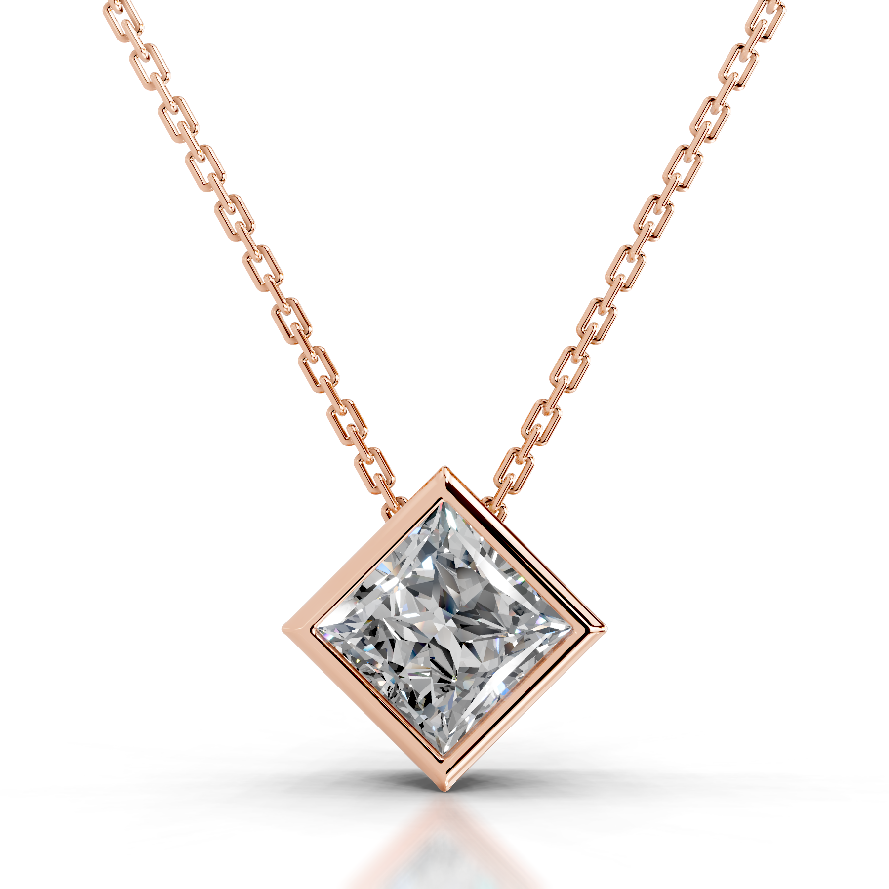 Brianna Diamond Pendant (2 Carat) -14K Rose Gold - Main Stone 2.07 Carat