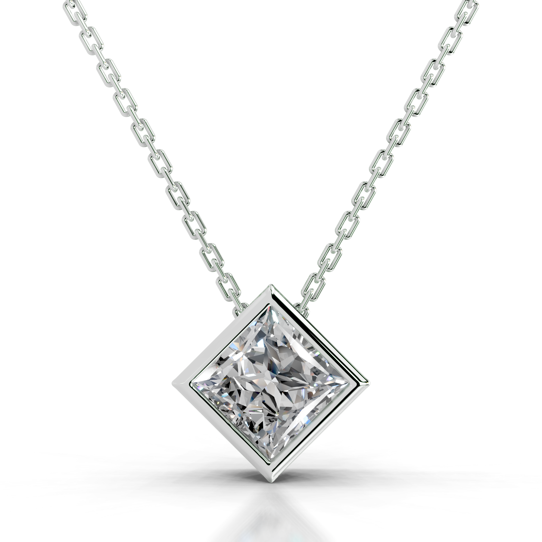 Brianna Diamond Pendant (2 Carat) -14K White Gold - Main Stone 2.07 Carat
