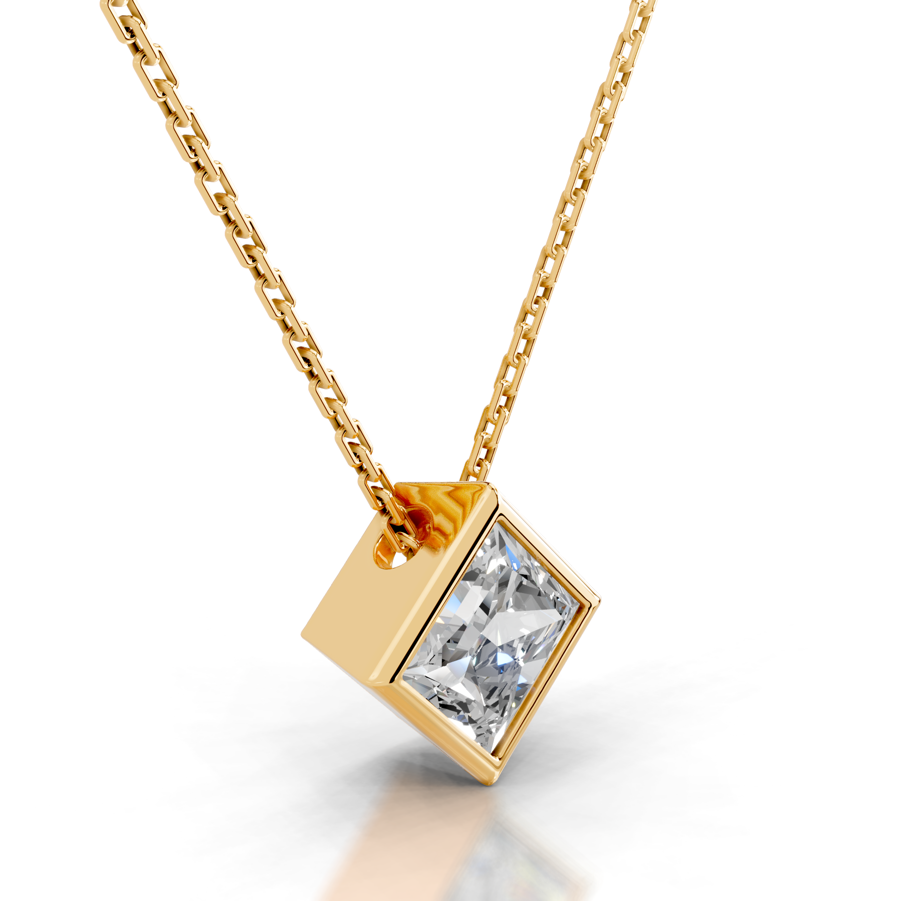 Brianna Diamond Pendant (2 Carat) -18K Yellow Gold