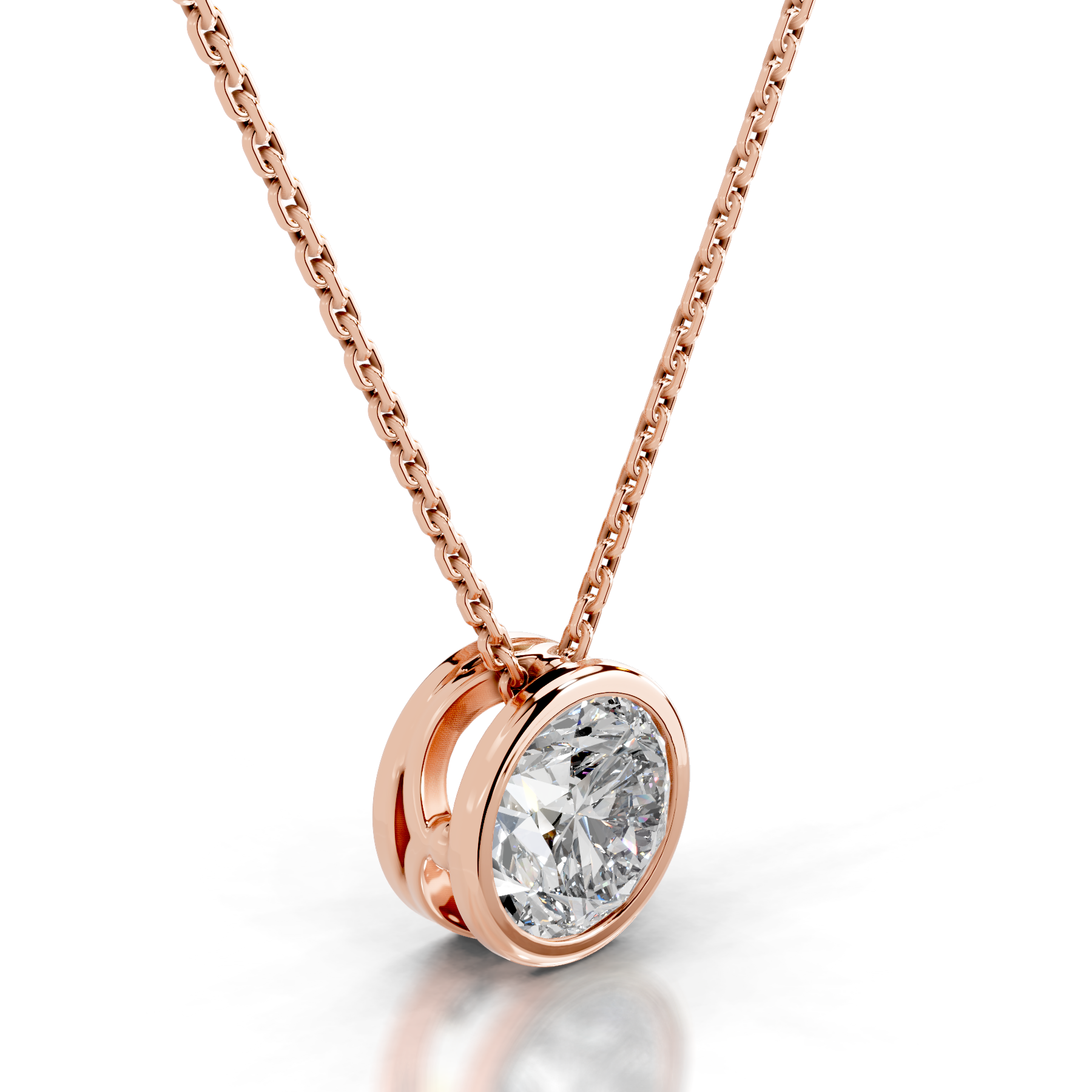 Beyonce Diamond Pendant (2 Carat) -14K Rose Gold