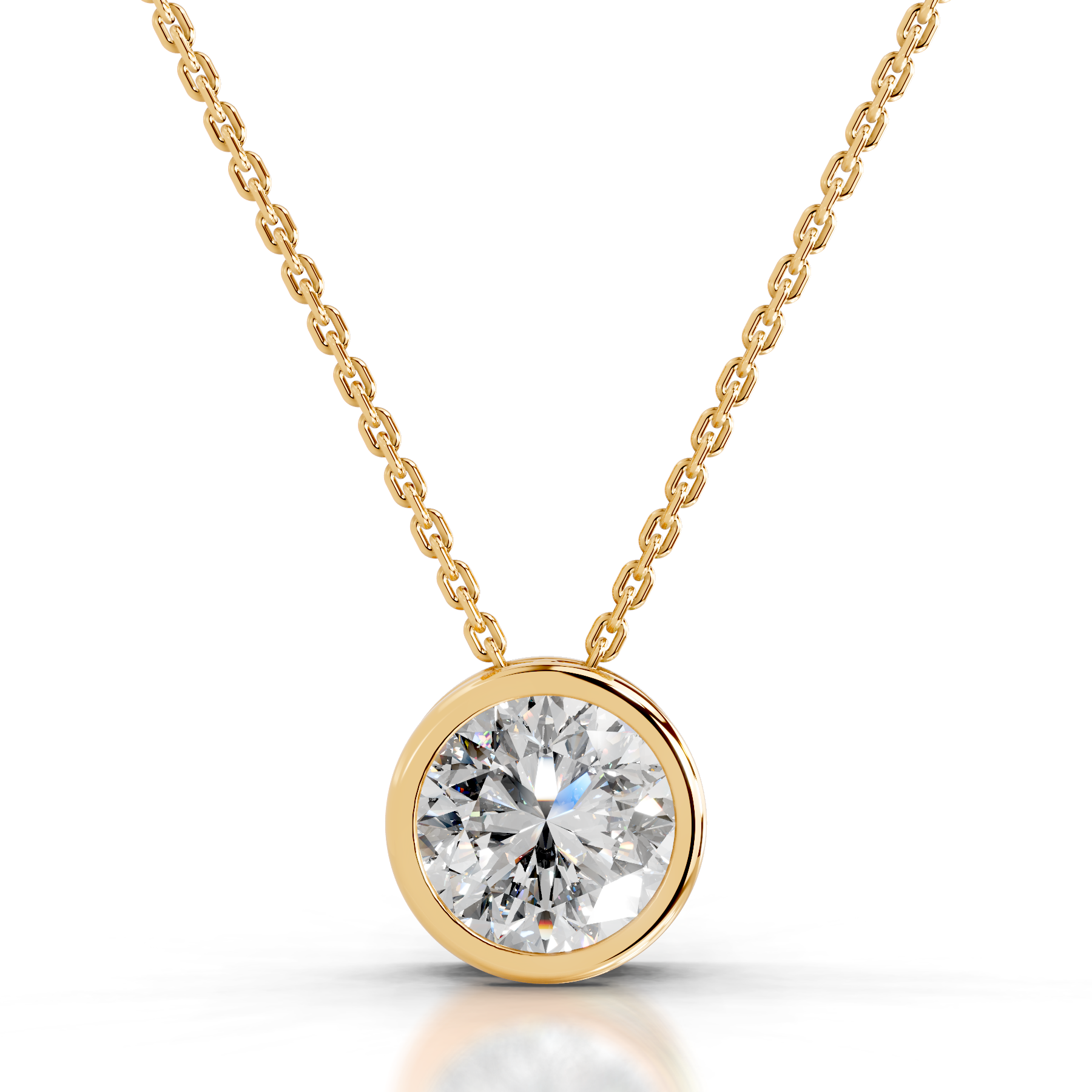 Beyonce Diamond Pendant (2 Carat) -18K Yellow Gold