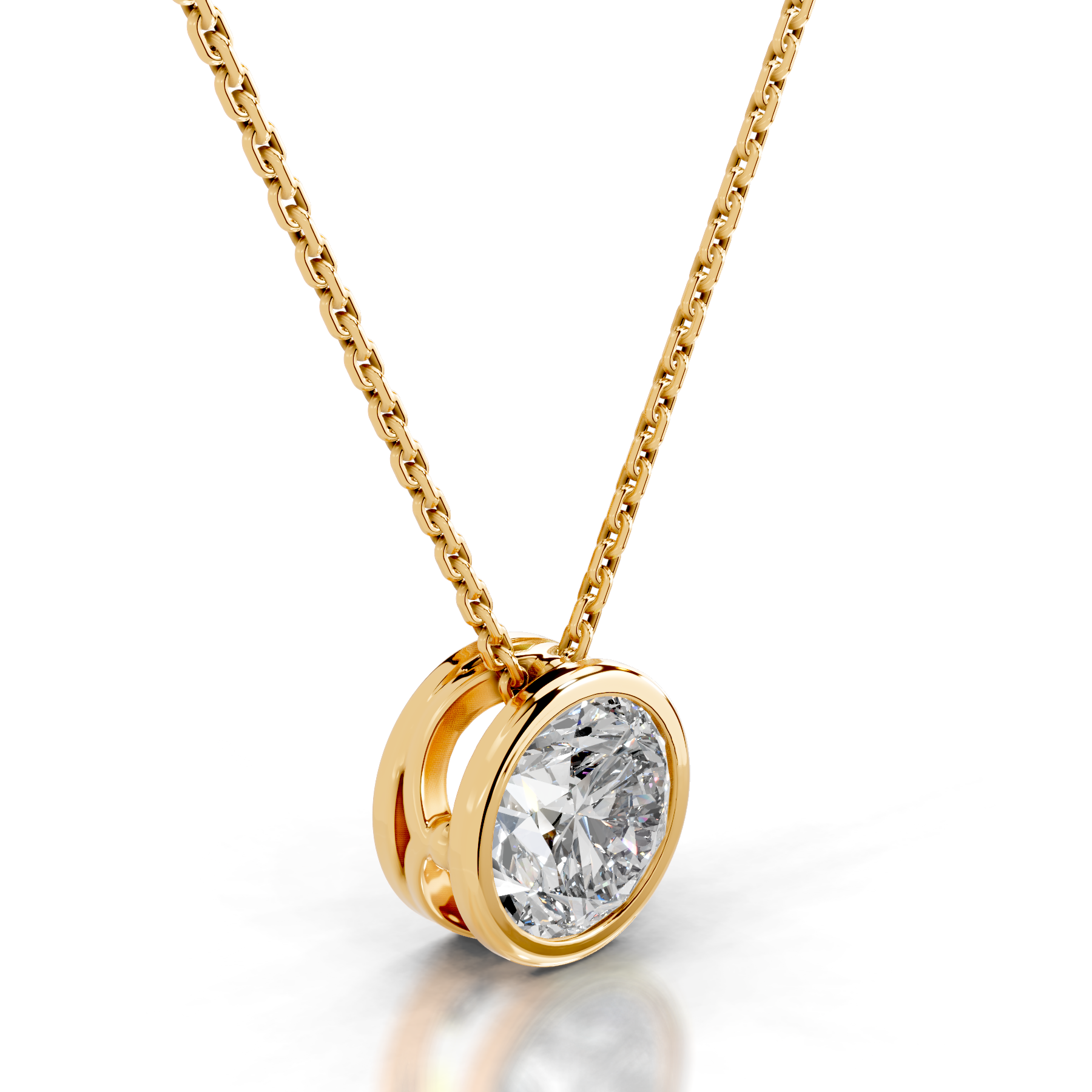 Beyonce Diamond Pendant (2 Carat) -18K Yellow Gold