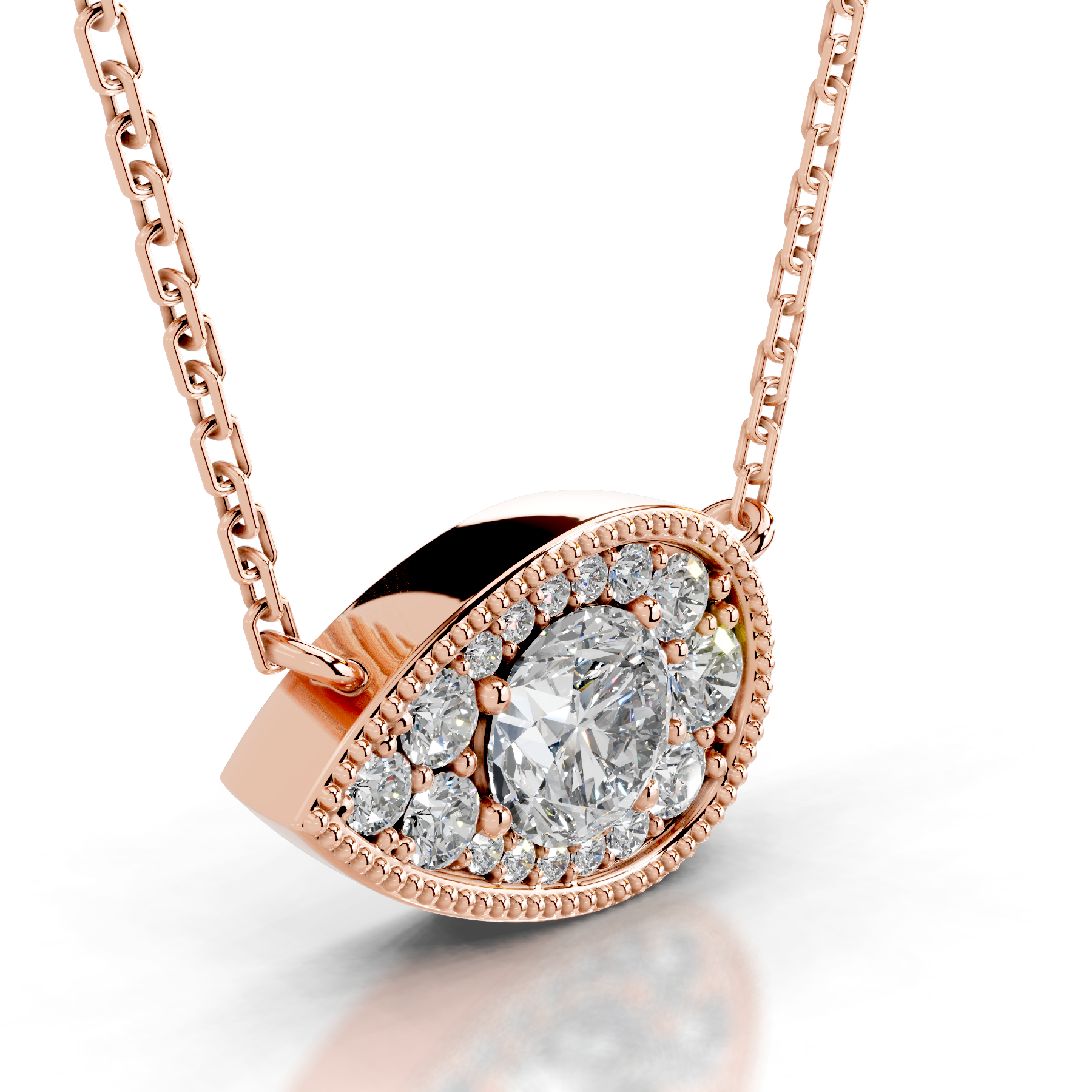 Kanesha Diamond Pendant (3.50 Carat) -14K Rose Gold