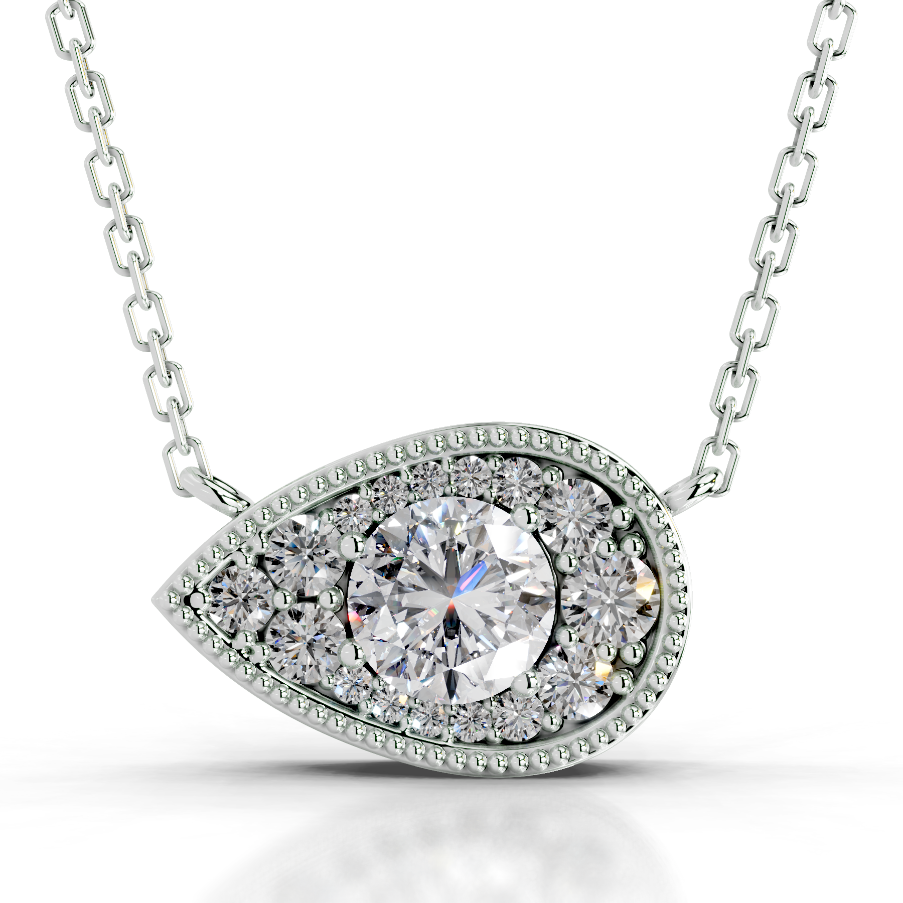 Kanesha Diamond Pendant (3.50 Carat) -14K White Gold