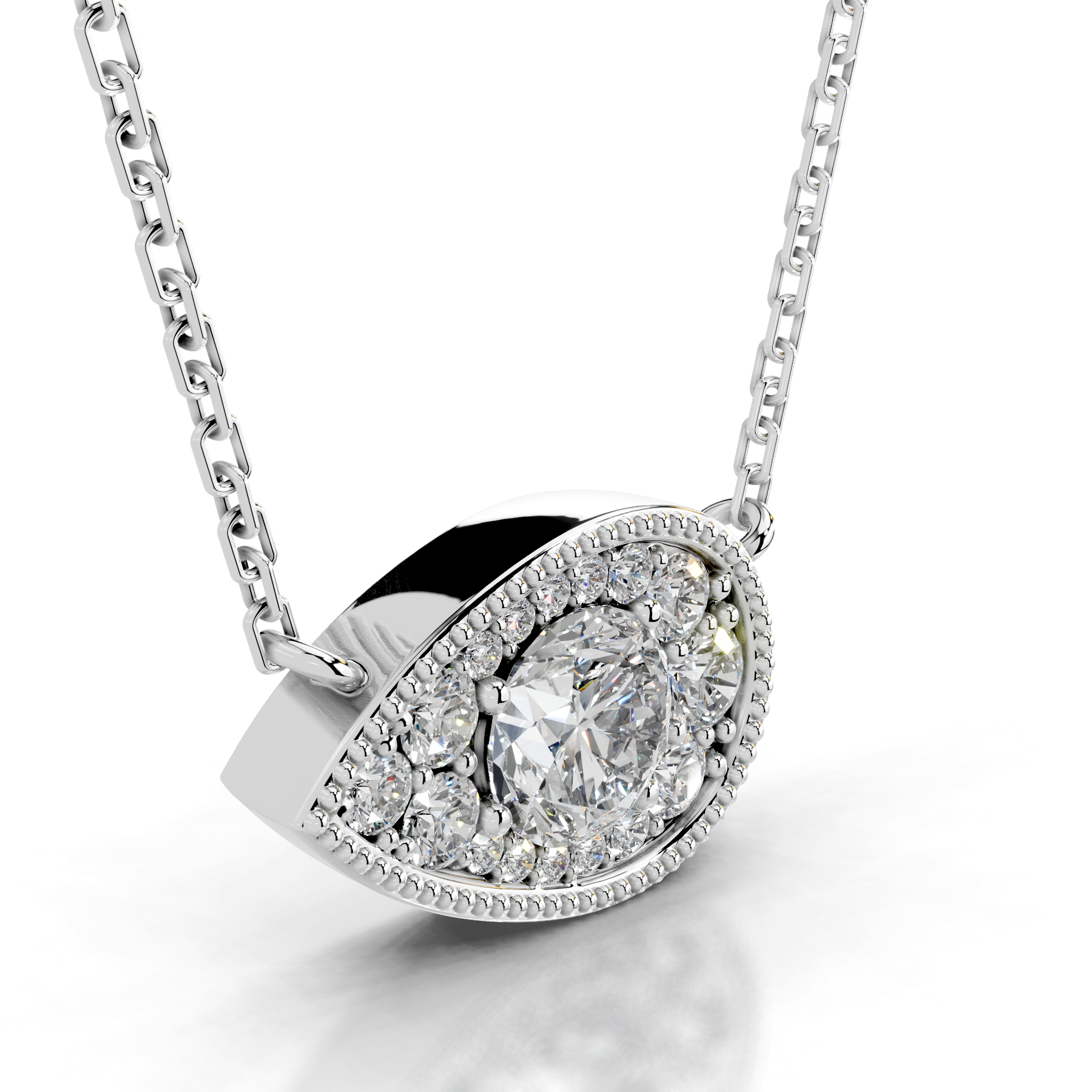 Kanesha Diamond Pendant (3.50 Carat) -18K White Gold