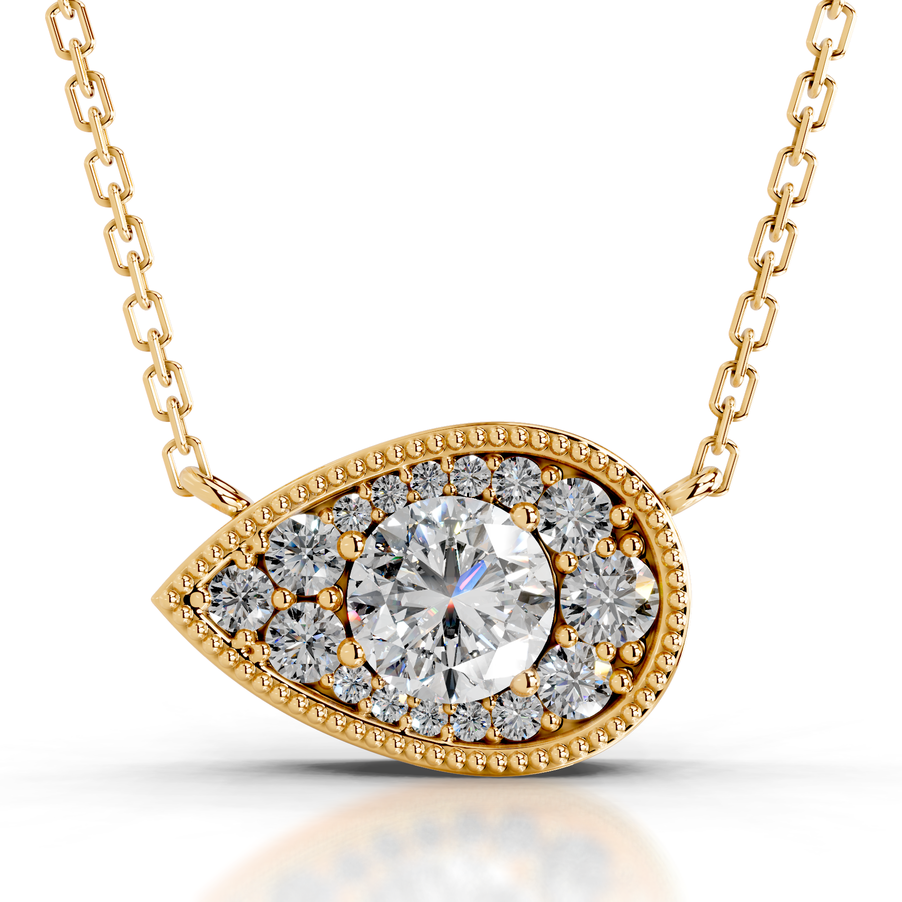 Kanesha Diamond Pendant (3.50 Carat) -18K Yellow Gold