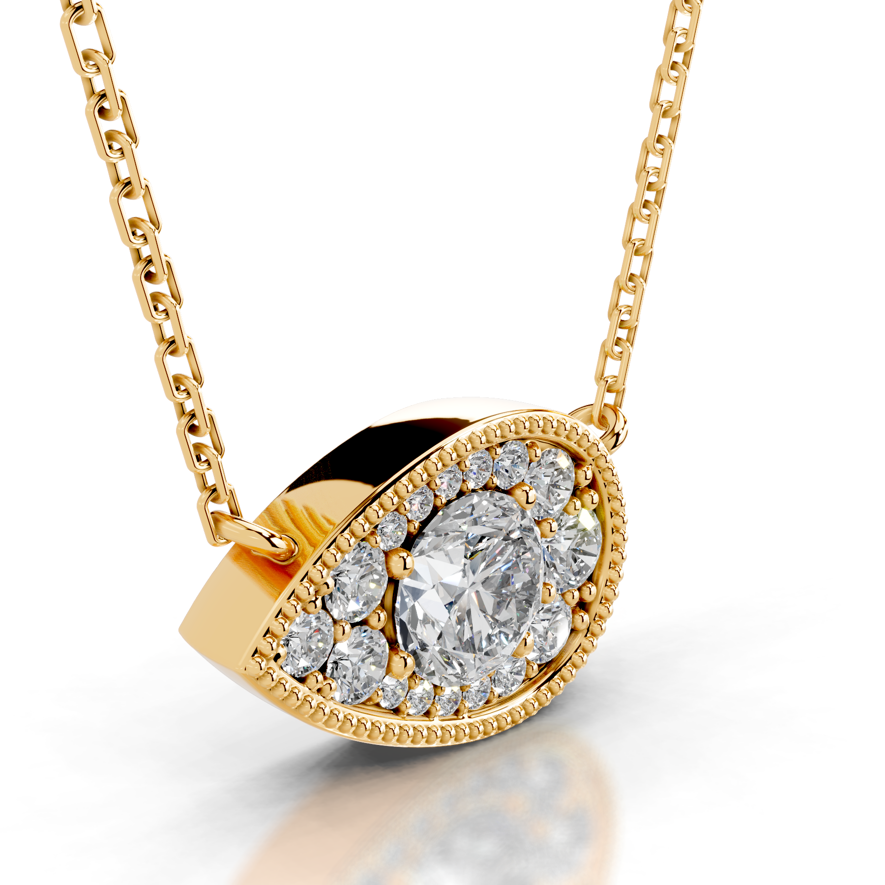 Kanesha Diamond Pendant (3.50 Carat) -18K Yellow Gold