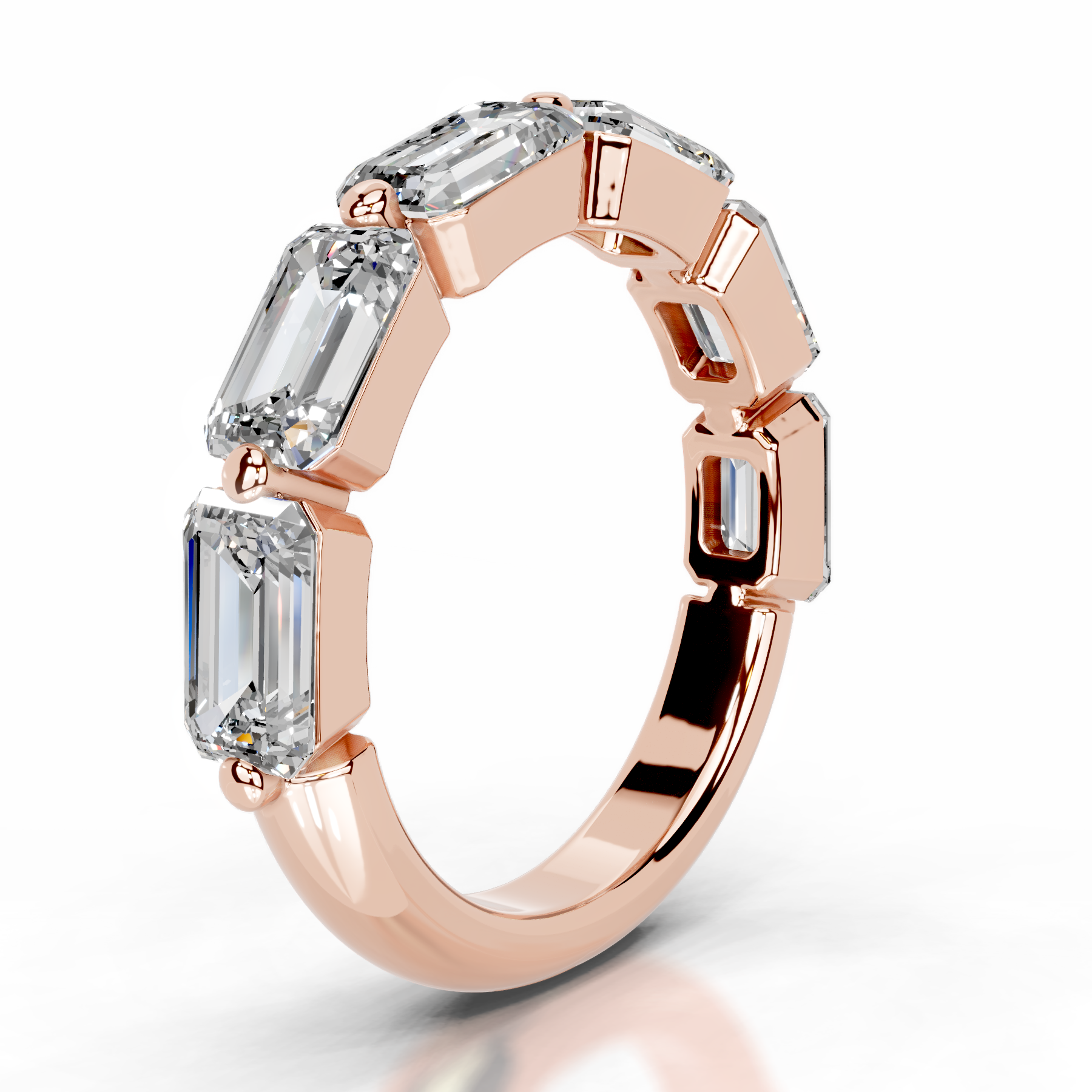Quisha Diamond Wedding Ring   (2 Carat) -14K Rose Gold