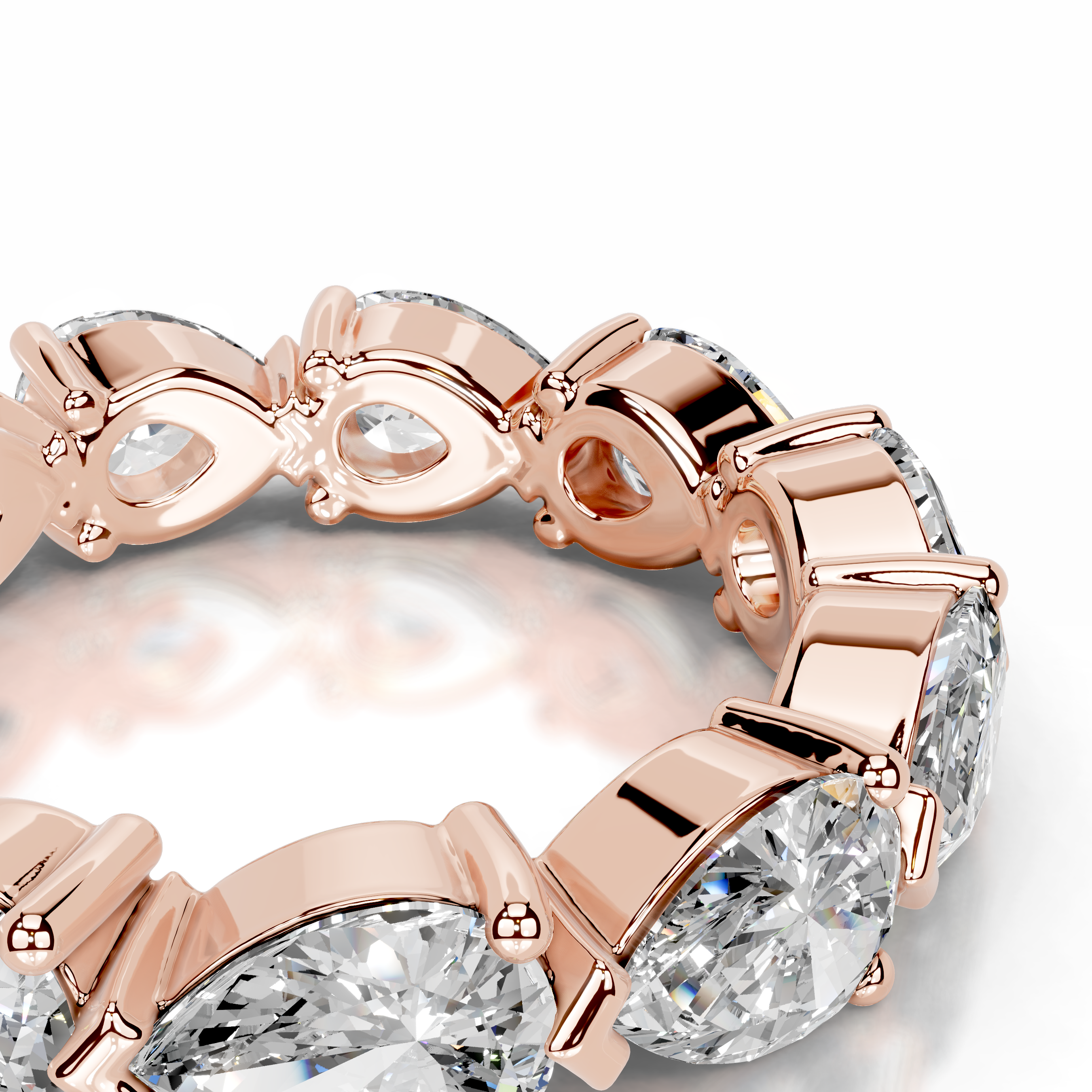 Tyrell Diamond Wedding Ring   (4.50 Carat) -14K Rose Gold
