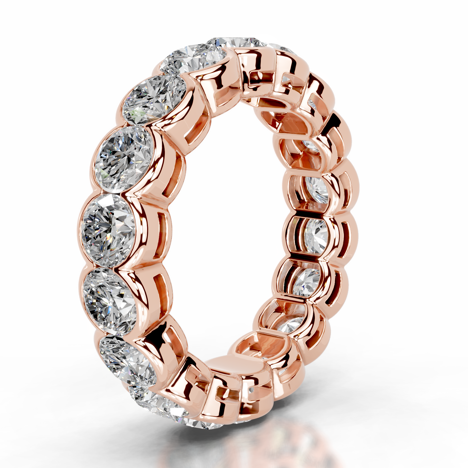Velinda Lab Grown Diamond Wedding Ring   (4 Carat) -14K Rose Gold