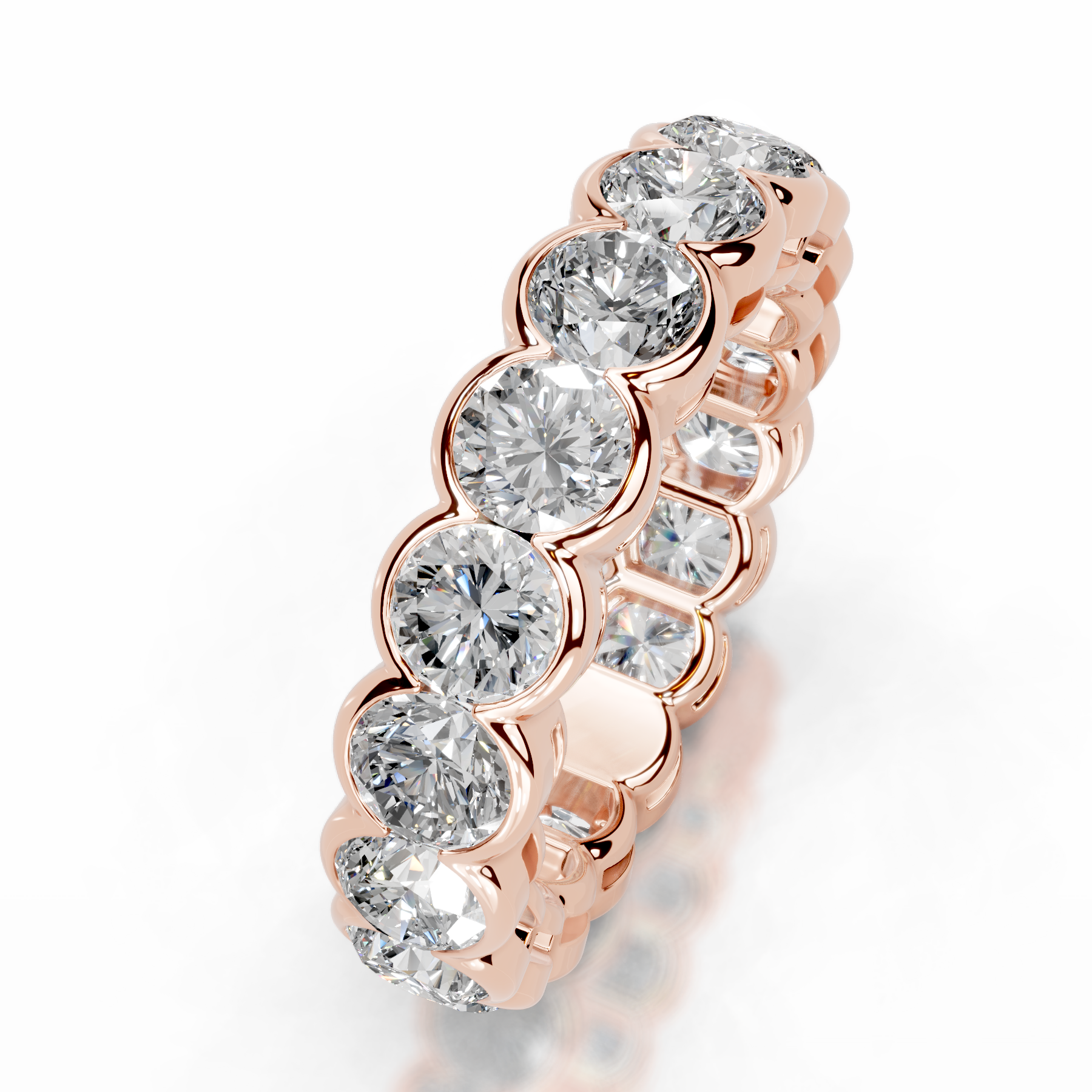 Velinda Diamond Wedding Ring   (4 Carat) -14K Rose Gold