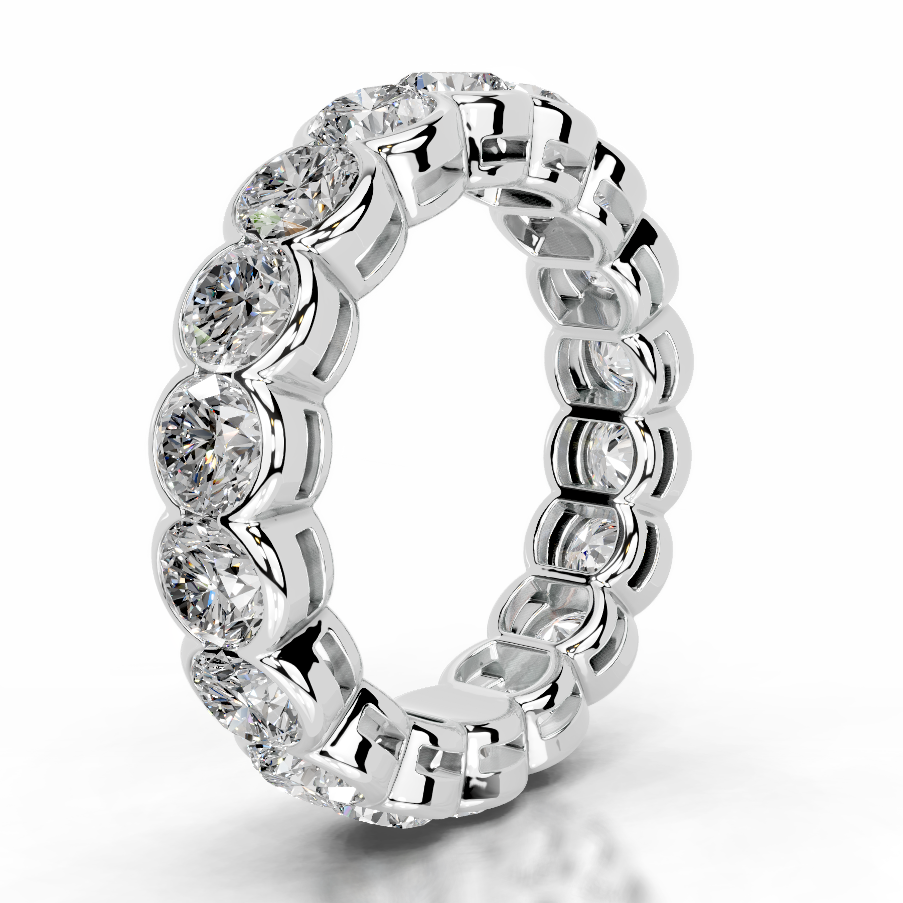 Velinda Lab Grown Diamond Wedding Ring (4 Carat) -14K White Gold