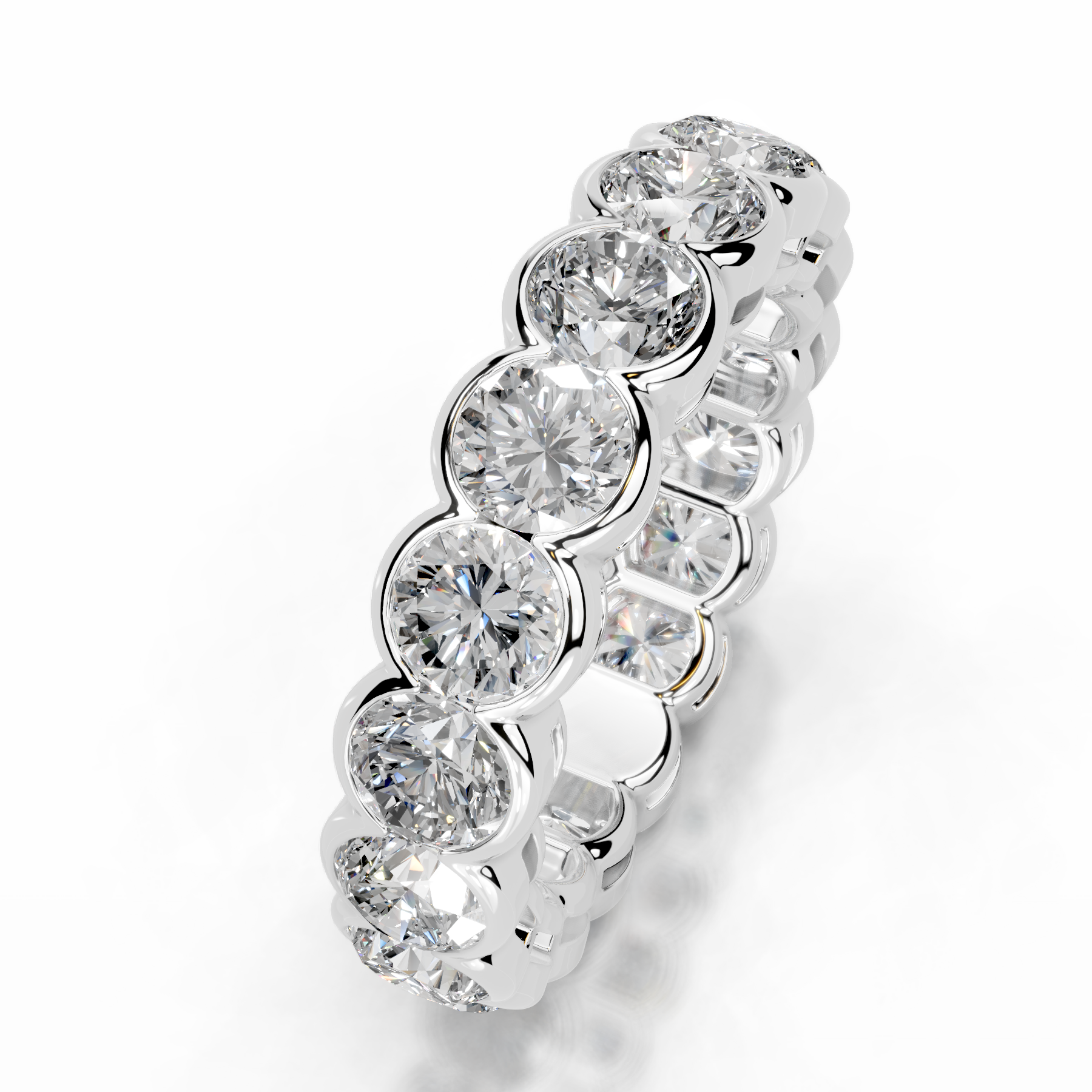 Velinda Lab Grown Diamond Wedding Ring (4 Carat) -14K White Gold