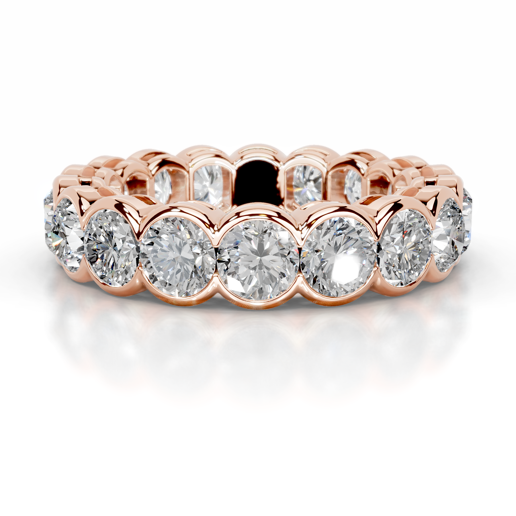 Velinda Lab Grown Diamond Wedding Ring   (4 Carat) -14K Rose Gold