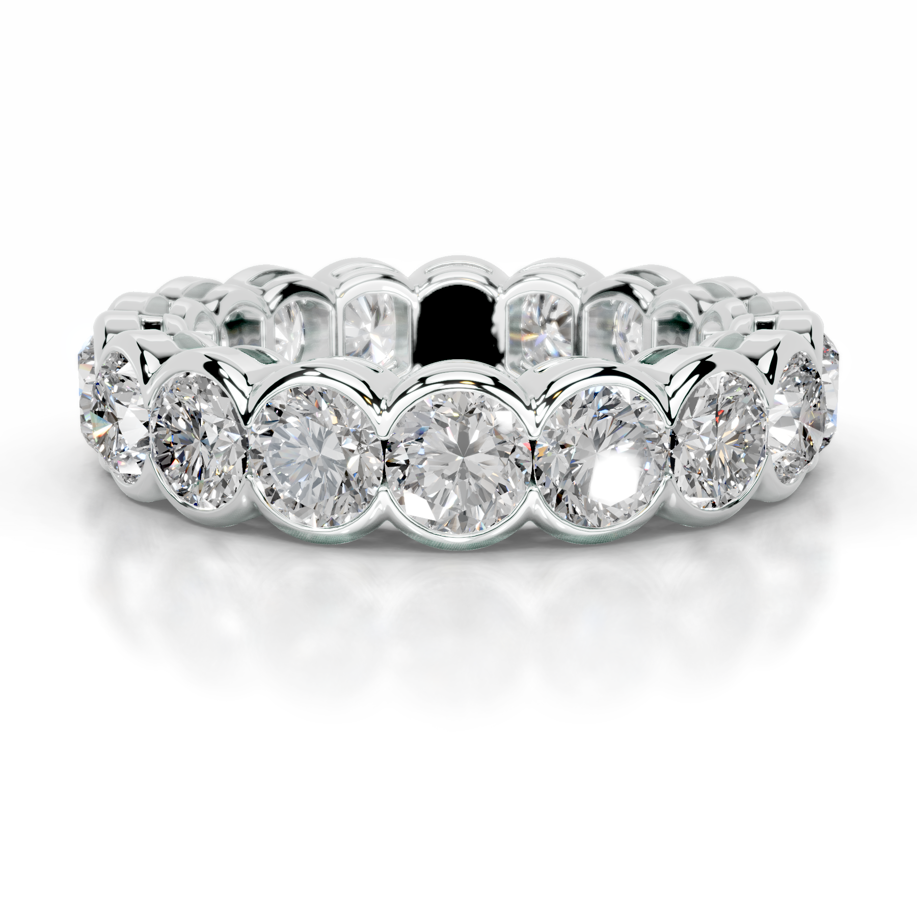 Velinda Lab Grown Diamond Wedding Ring (4 Carat) -14K White Gold