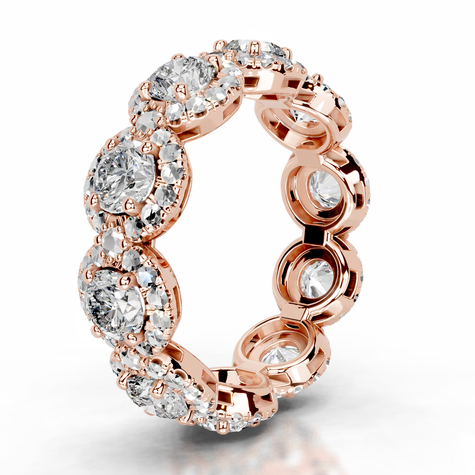 Londyn Diamond Halo Wedding Ring (3.20 Carat) -14K Rose Gold