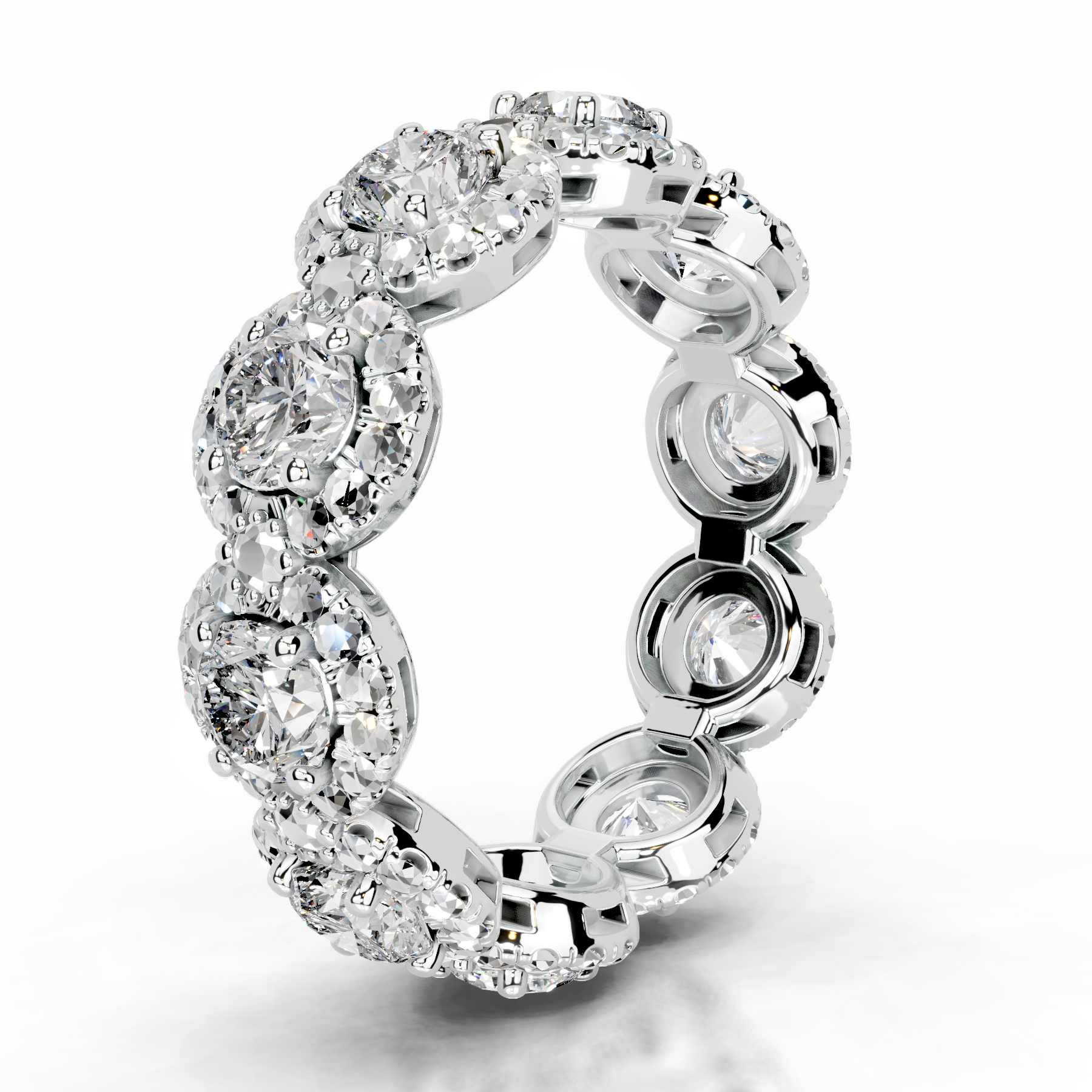 Londyn Lab Grown Diamond Halo Wedding Ring (3.20 Carat) -14K White Gold