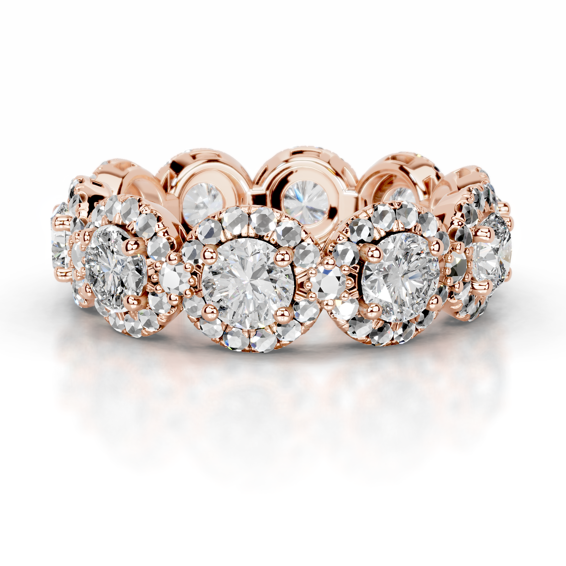 Londyn Lab Grown Diamond Halo Wedding Ring   (3.20 Carat) -14K Rose Gold