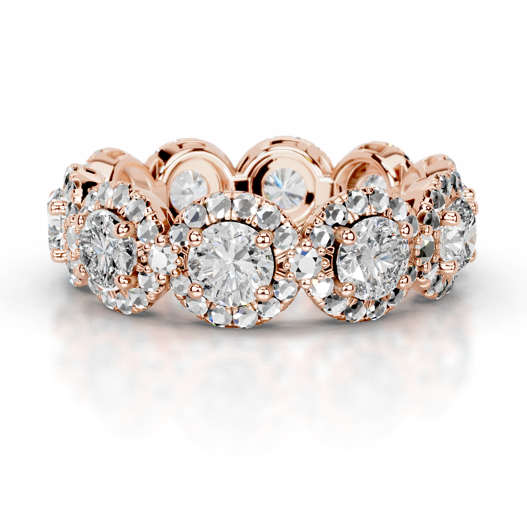 Londyn Diamond Halo Wedding Ring (3.20 Carat) -14K Rose Gold