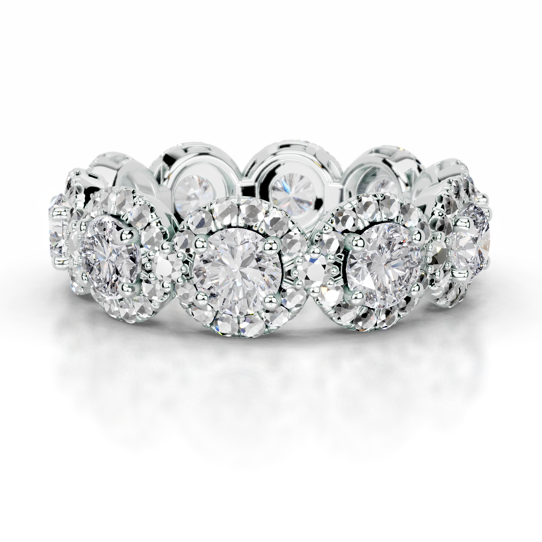 Londyn Lab Grown Diamond Halo Wedding Ring (3.20 Carat) -14K White Gold