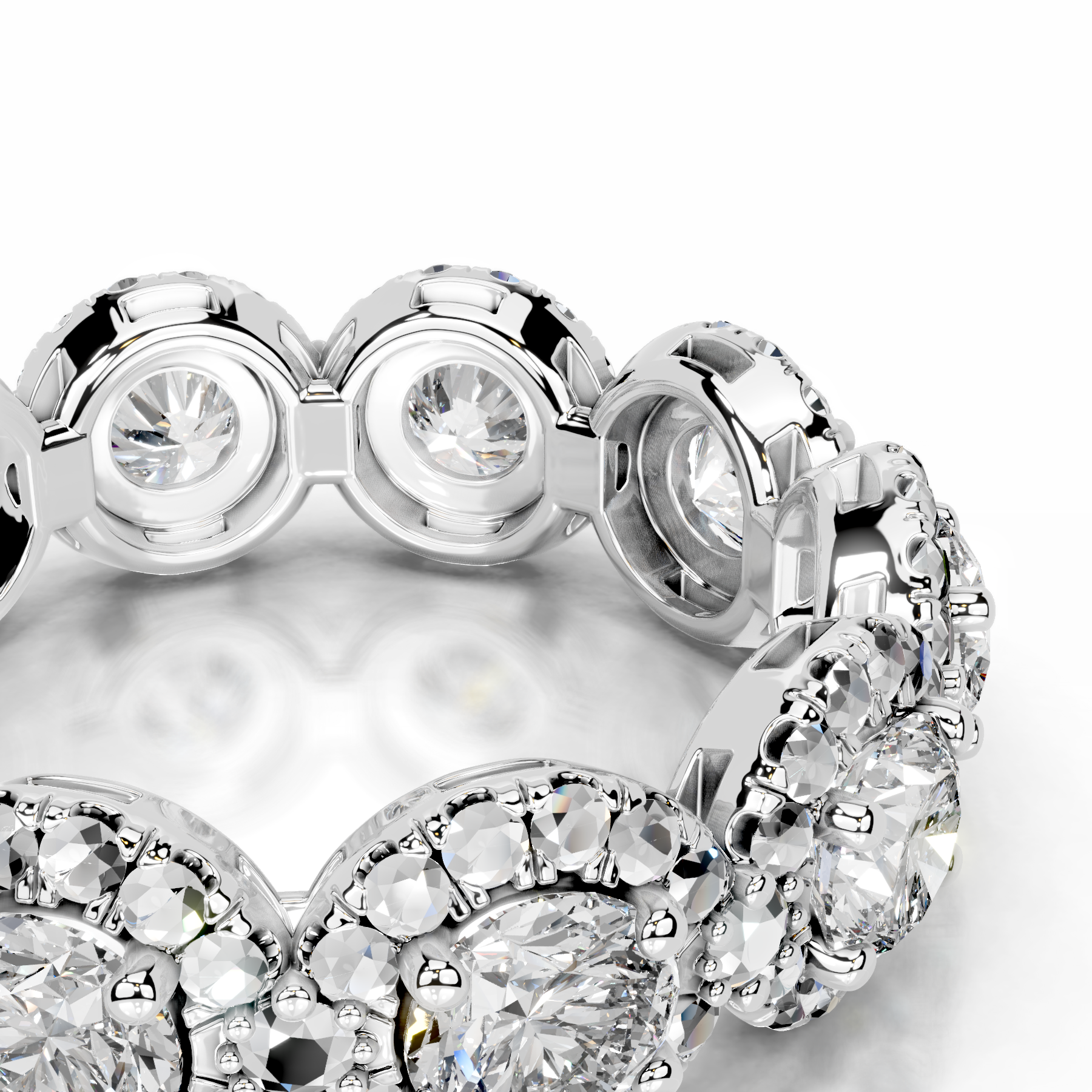 Londyn Diamond Halo Wedding Ring   (3.20 Carat) -14K White Gold