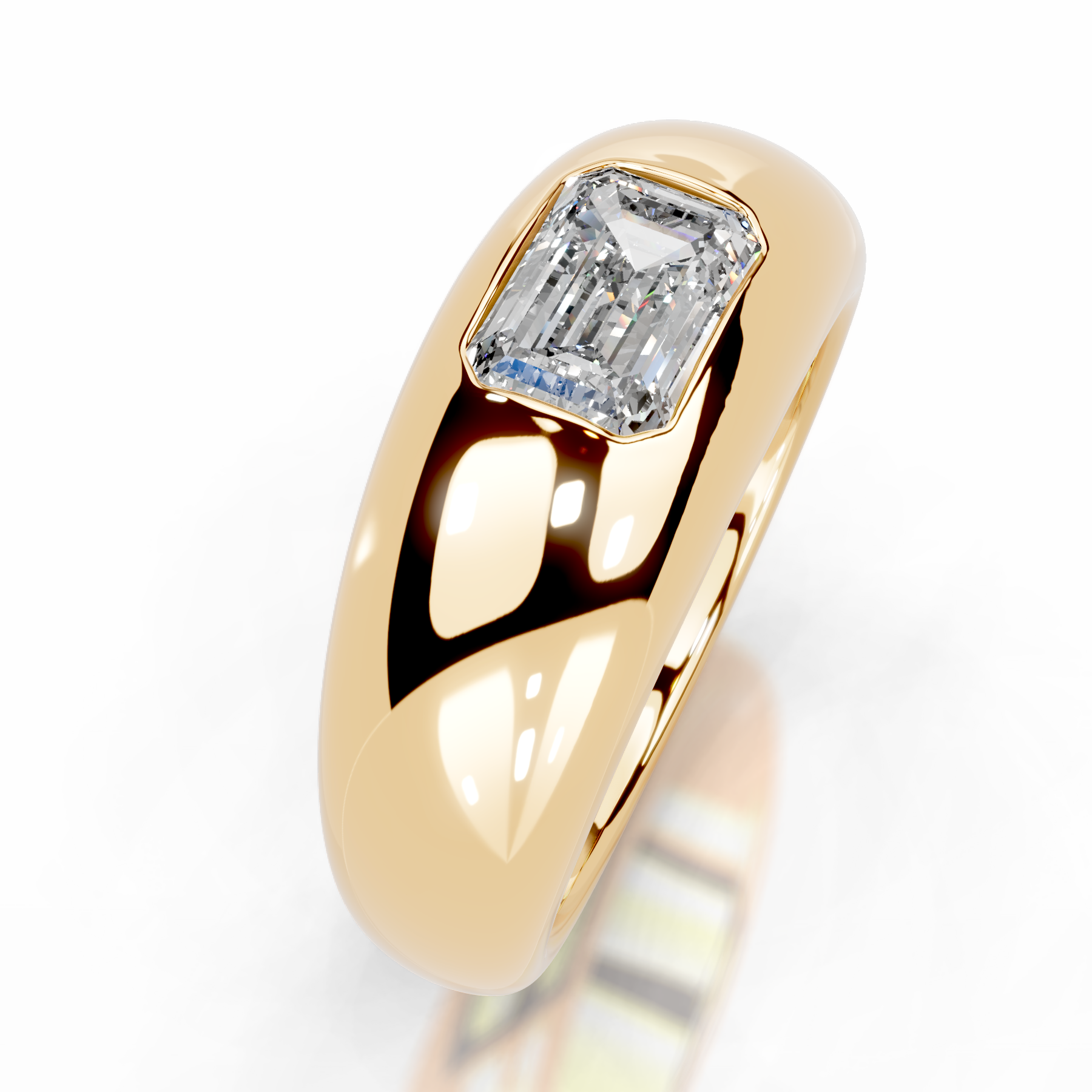 Amari Diamond Engagement Ring   (1 Carat) -18K Yellow Gold
