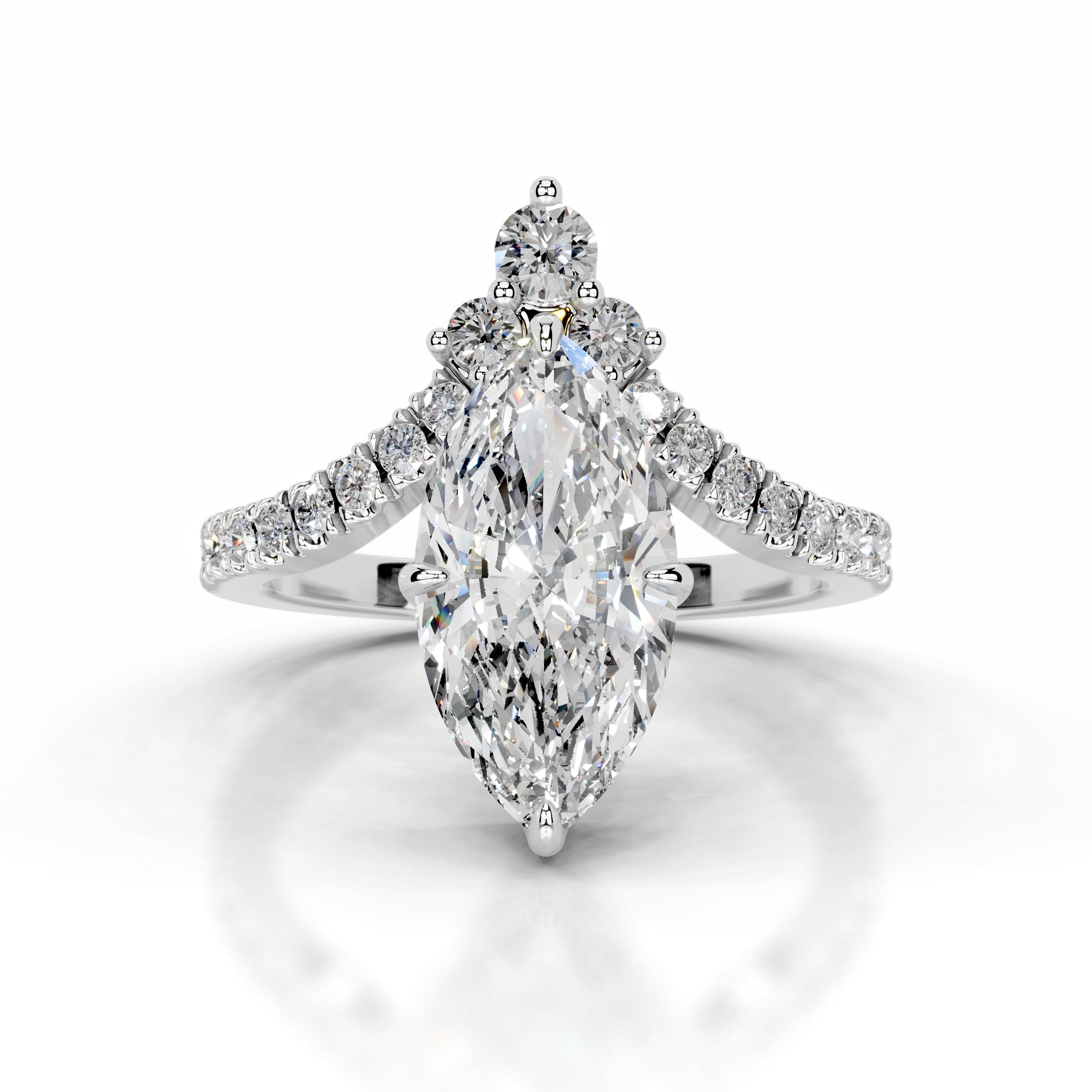 Tia Diamond Engagement Ring - 14K White Gold