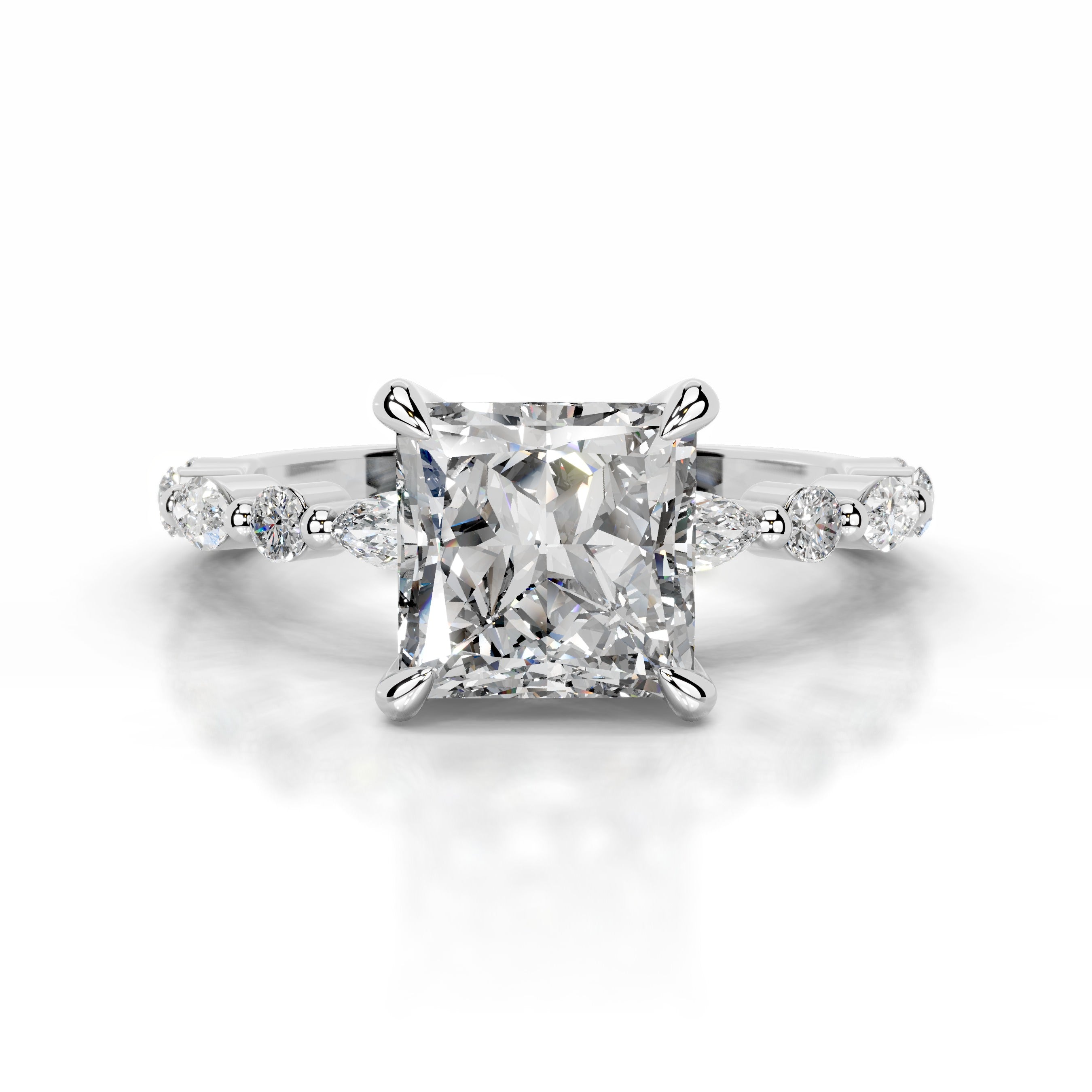 Lagertha Diamond Engagement Ring - 14K White Gold